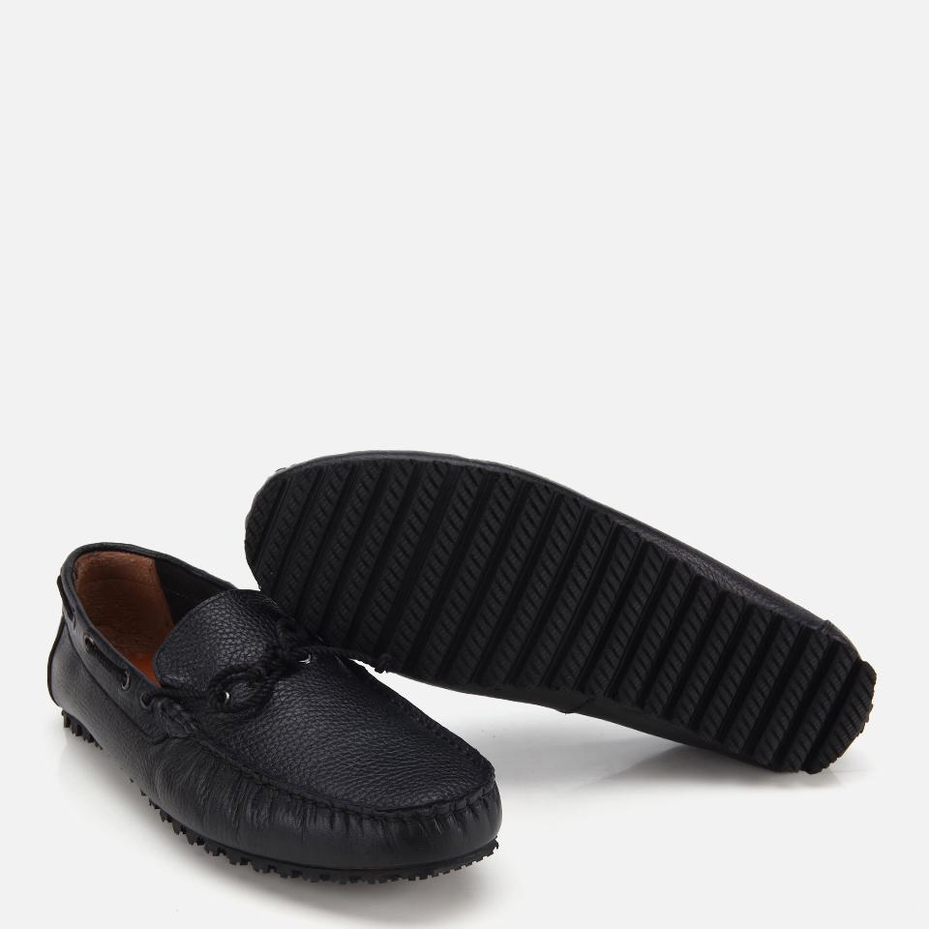 Erkek Deri Siyah Püskül Detaylı Günlük Loafer