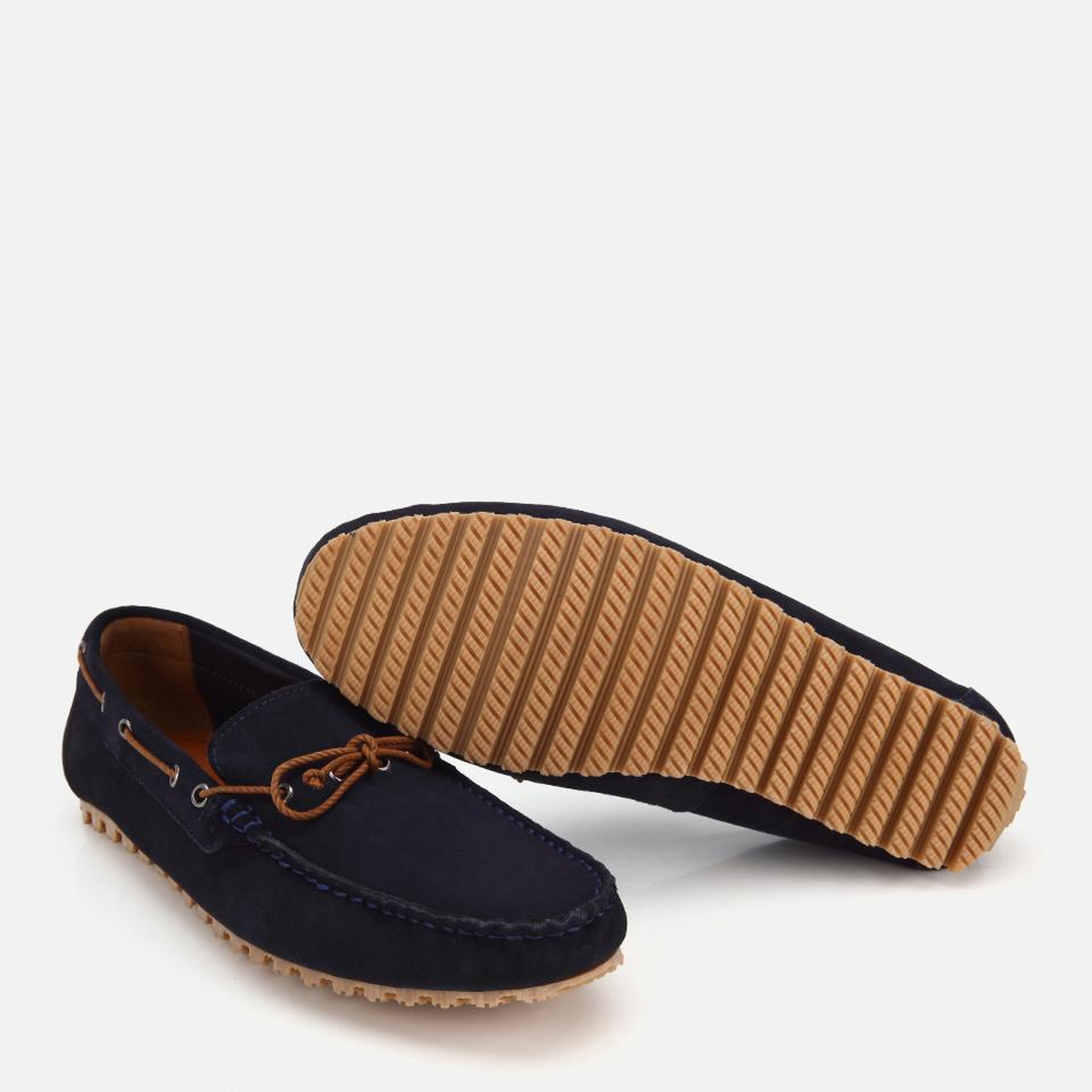 Erkek Deri Lacivert Bağcık Detaylı Günlük Loafer