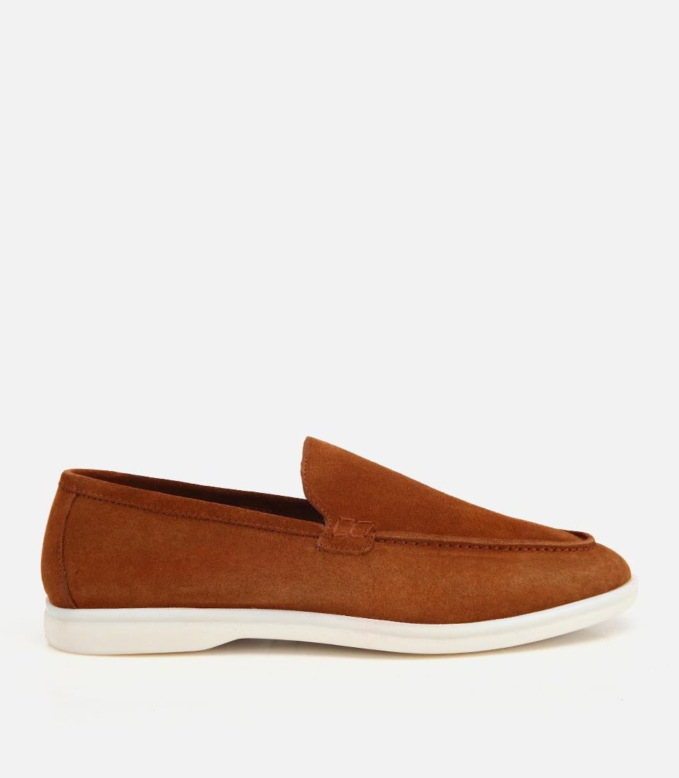 Erkek Süet Taba Hafif Tabanlı Günlük Loafer
