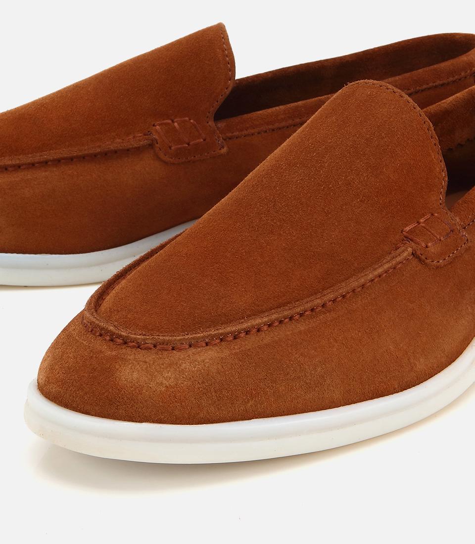 Erkek Süet Taba Hafif Tabanlı Günlük Loafer