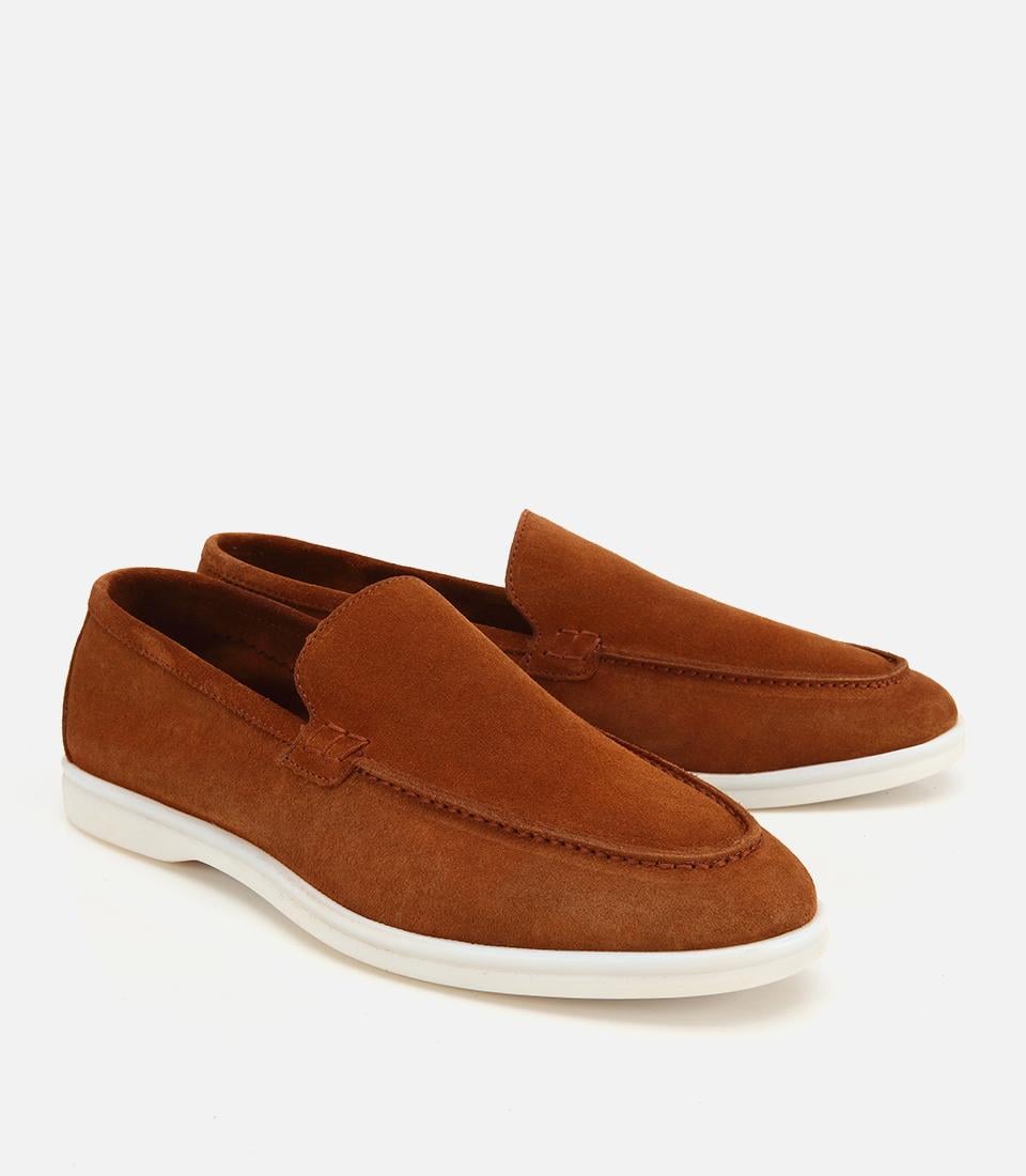 Erkek Süet Taba Hafif Tabanlı Günlük Loafer