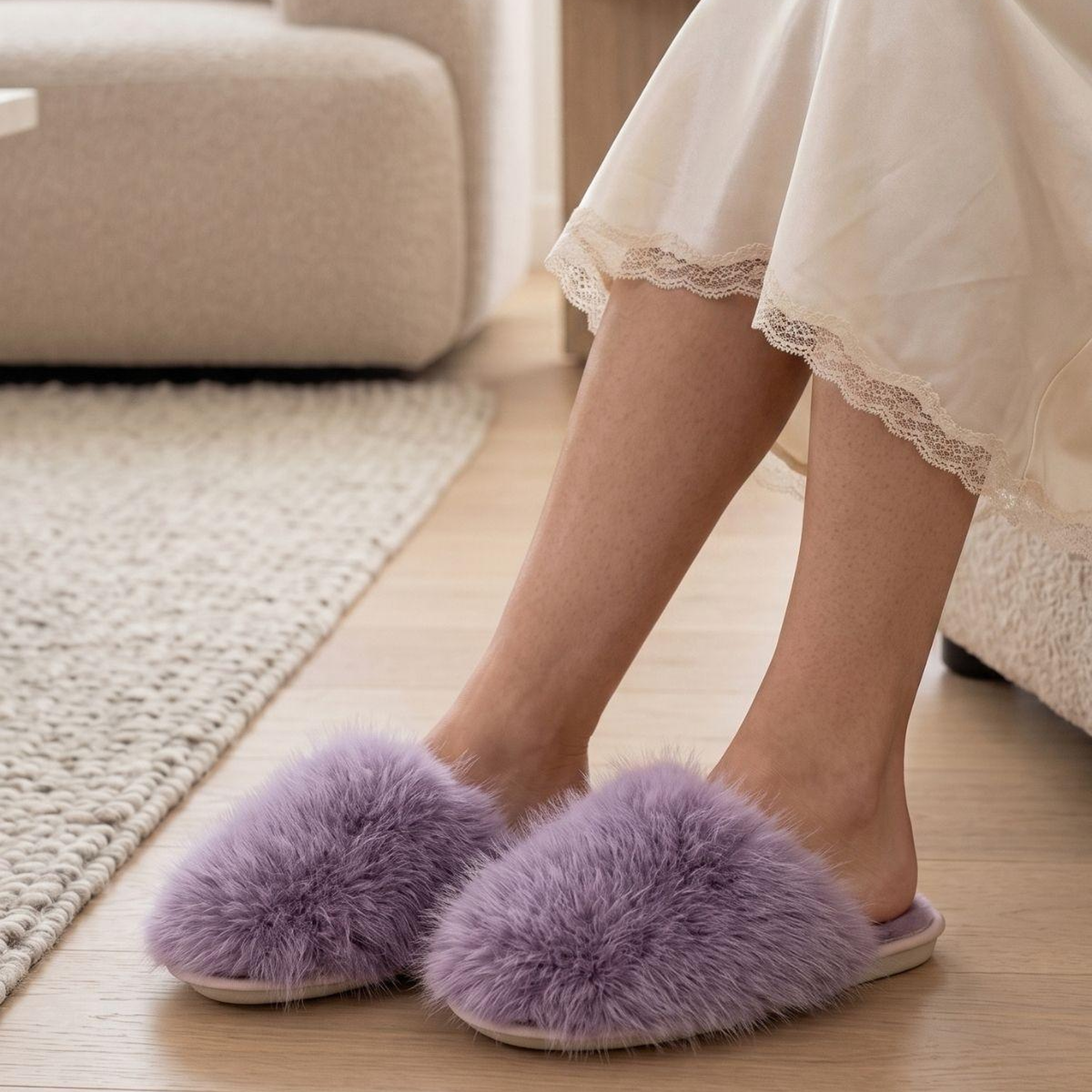 Ella Peluş Kadın Ev Terliği Lila 37/41