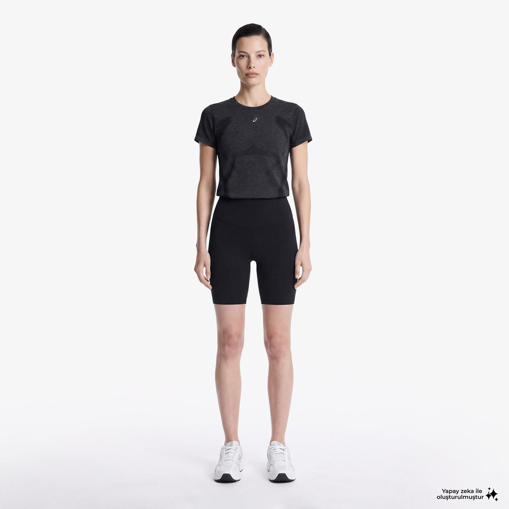 Asics Road Seamless Ss Top Kadın Siyah Koşu Sweatshirt