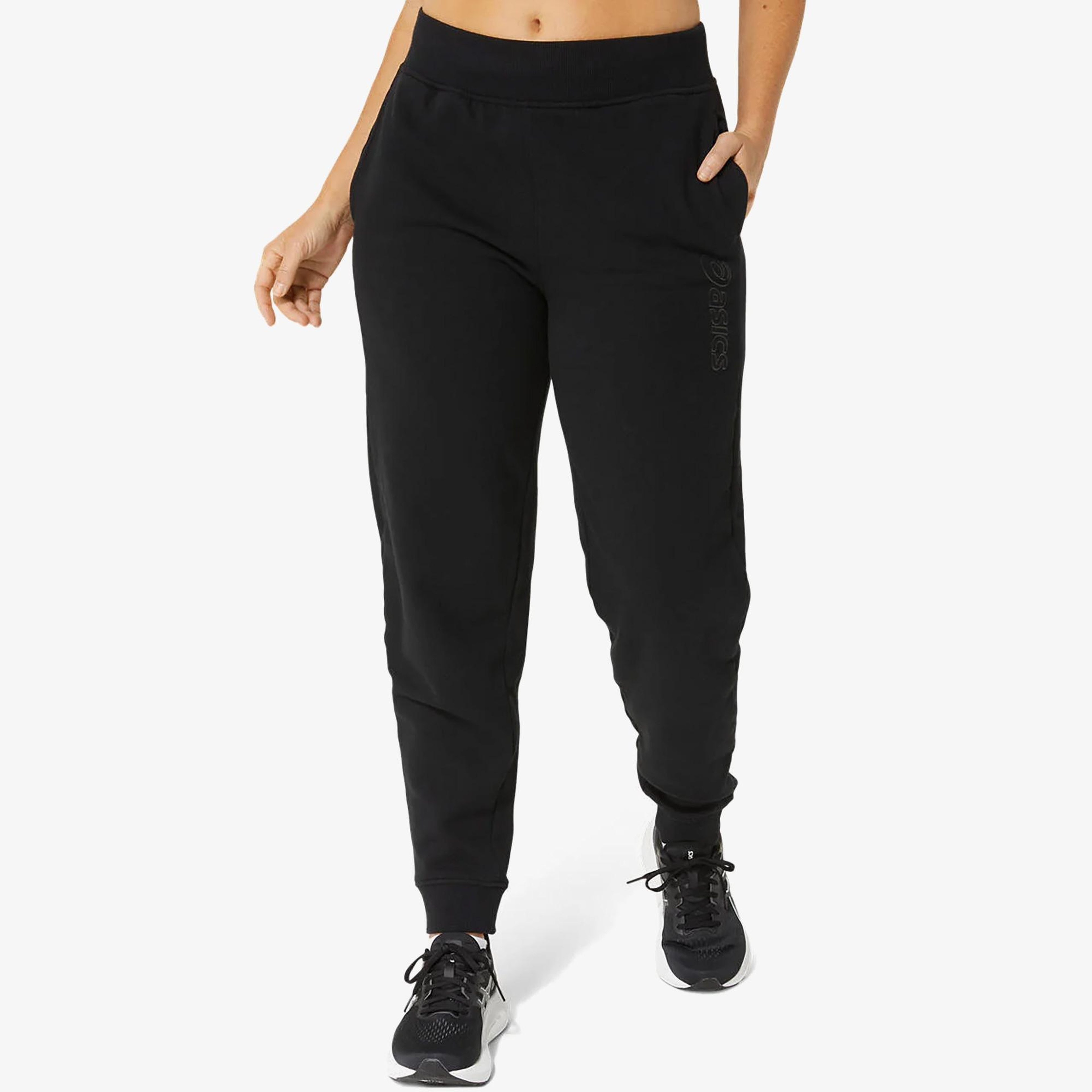 Asics Logo Sweatpant Kadın Siyah Eşofman Altı
