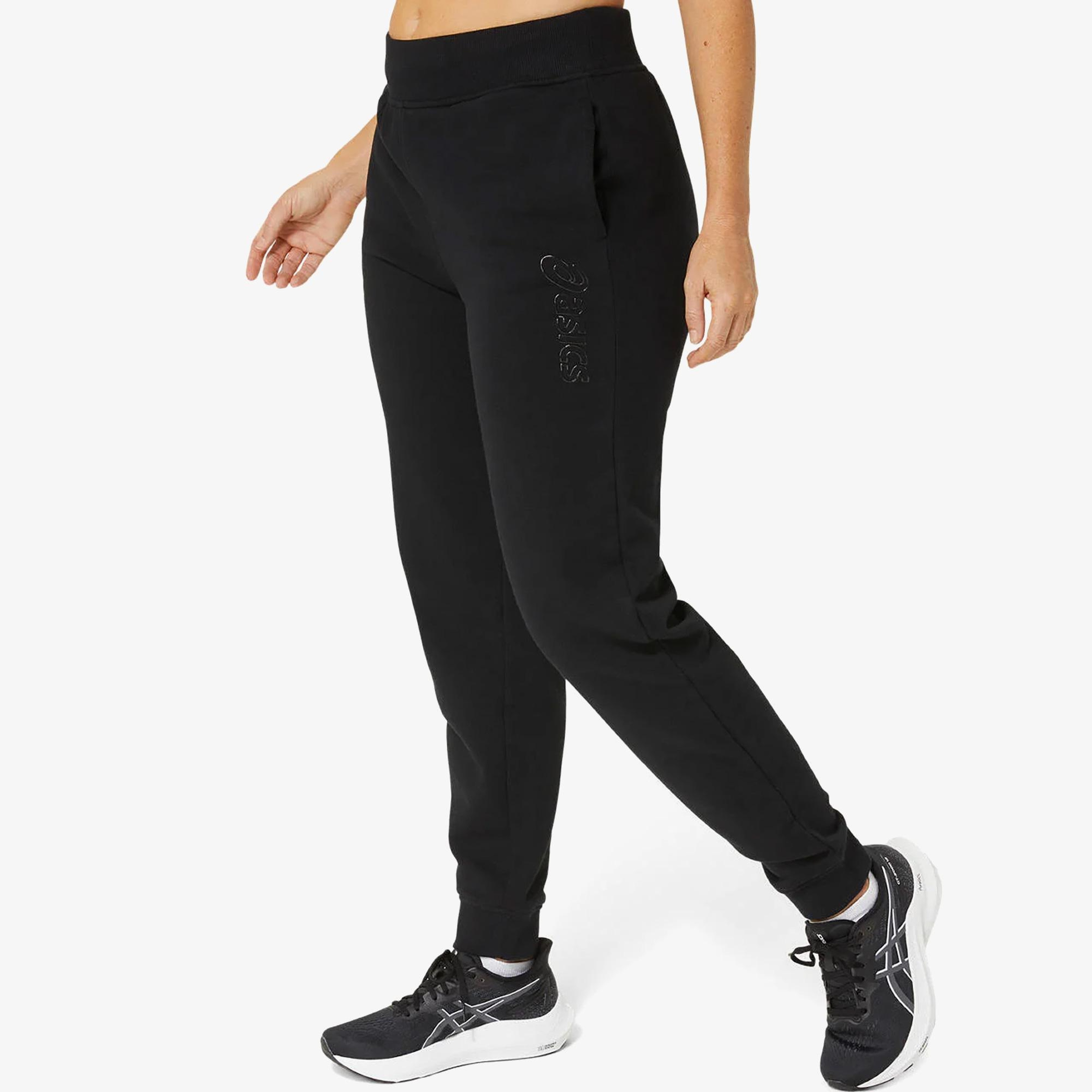 Asics Logo Sweatpant Kadın Siyah Eşofman Altı