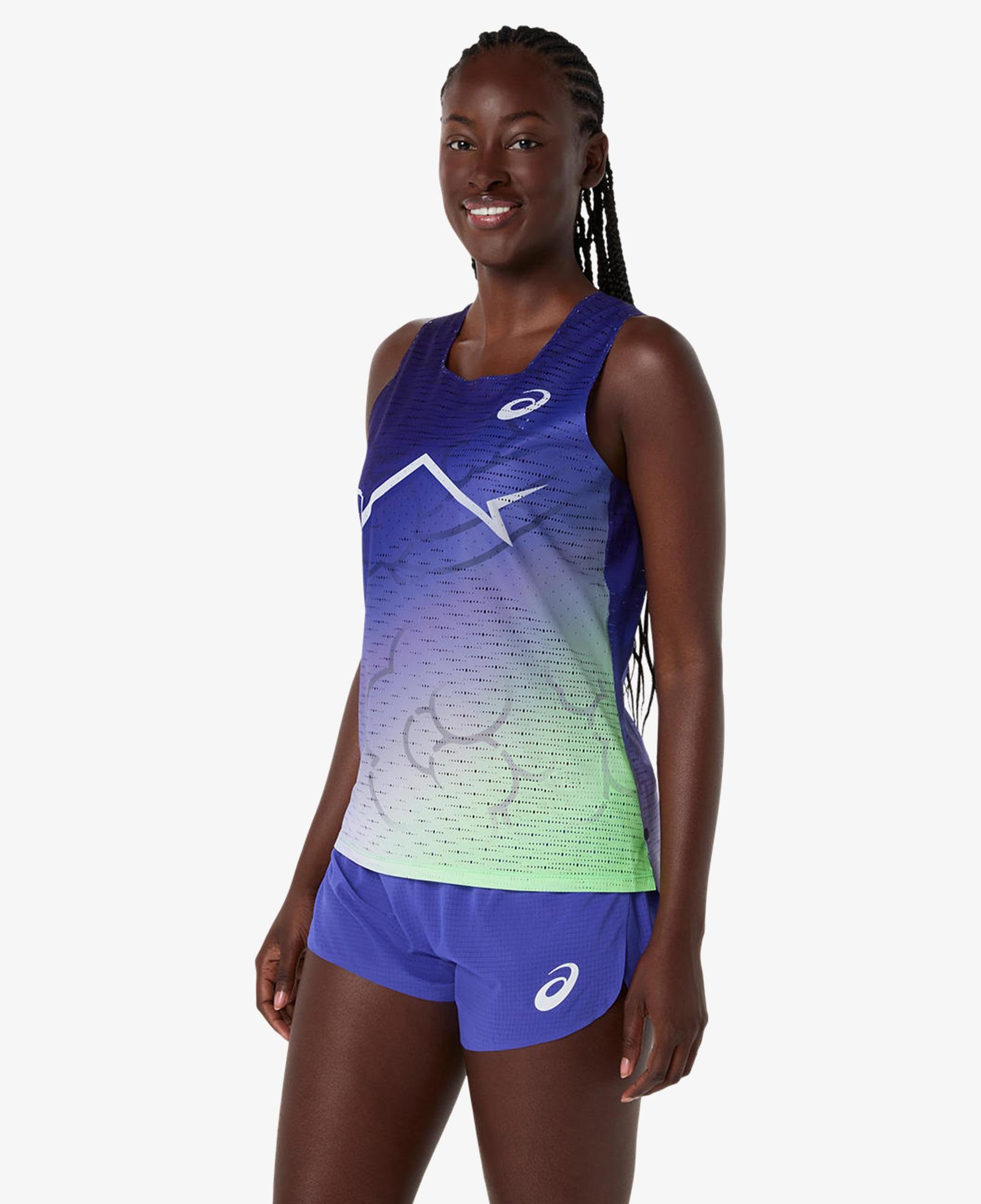 Asics Metaspeed Singlet Kadın Lacivert Koşu T-Shirt