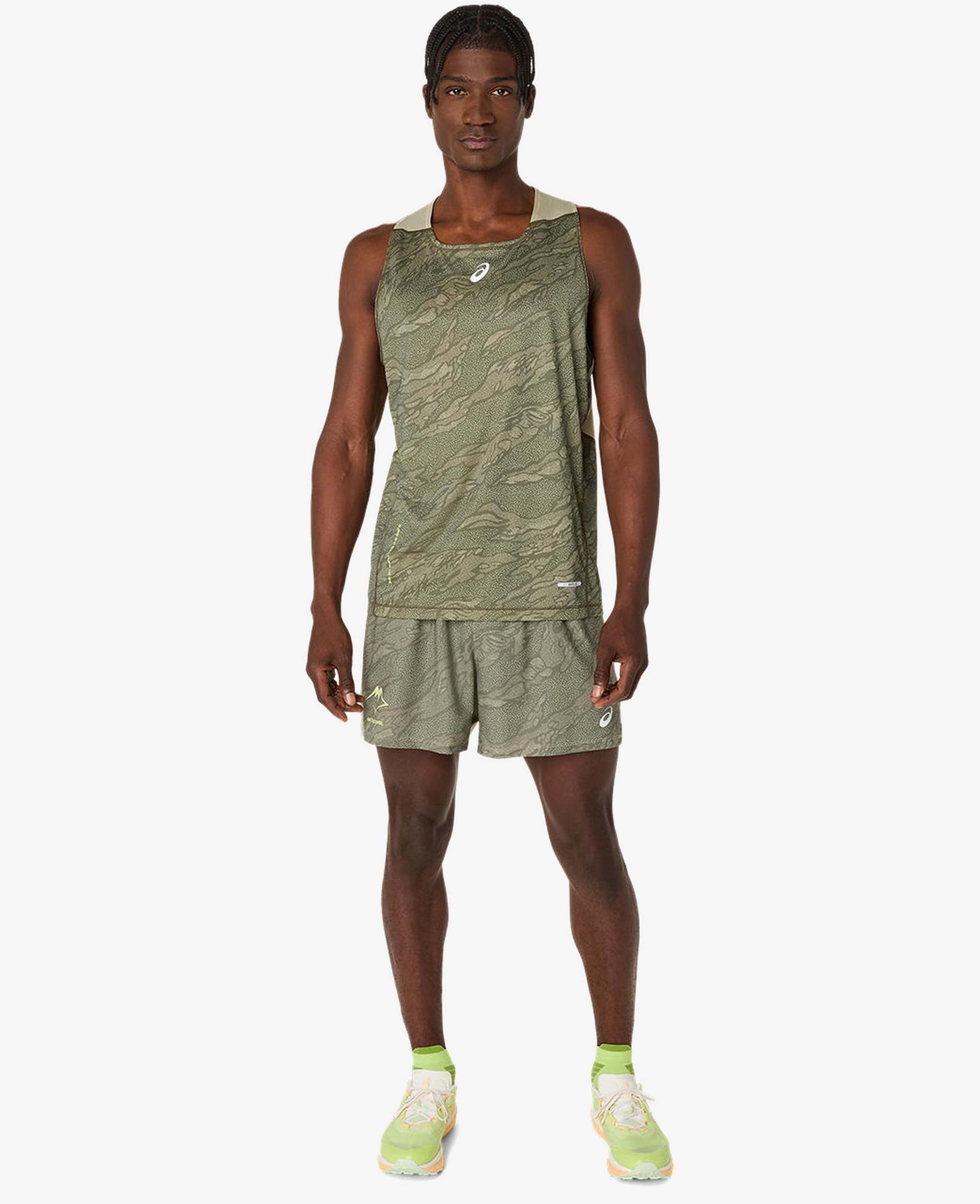 Asics Fujitrail Singlet Erkek Yeşil Atlet