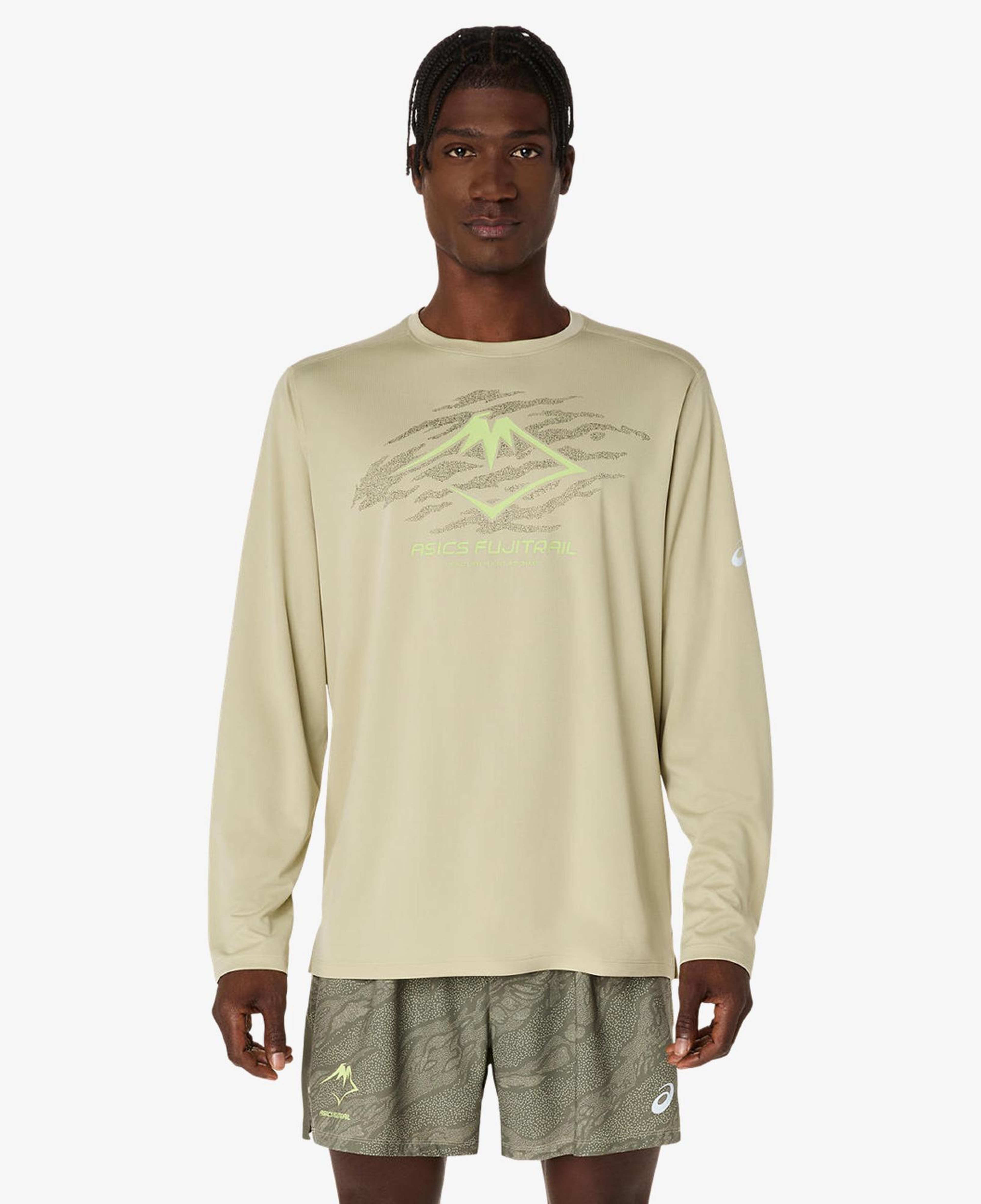 Asics Fujitrail Logo Ls Top Erkek Yeşil T-Shirt