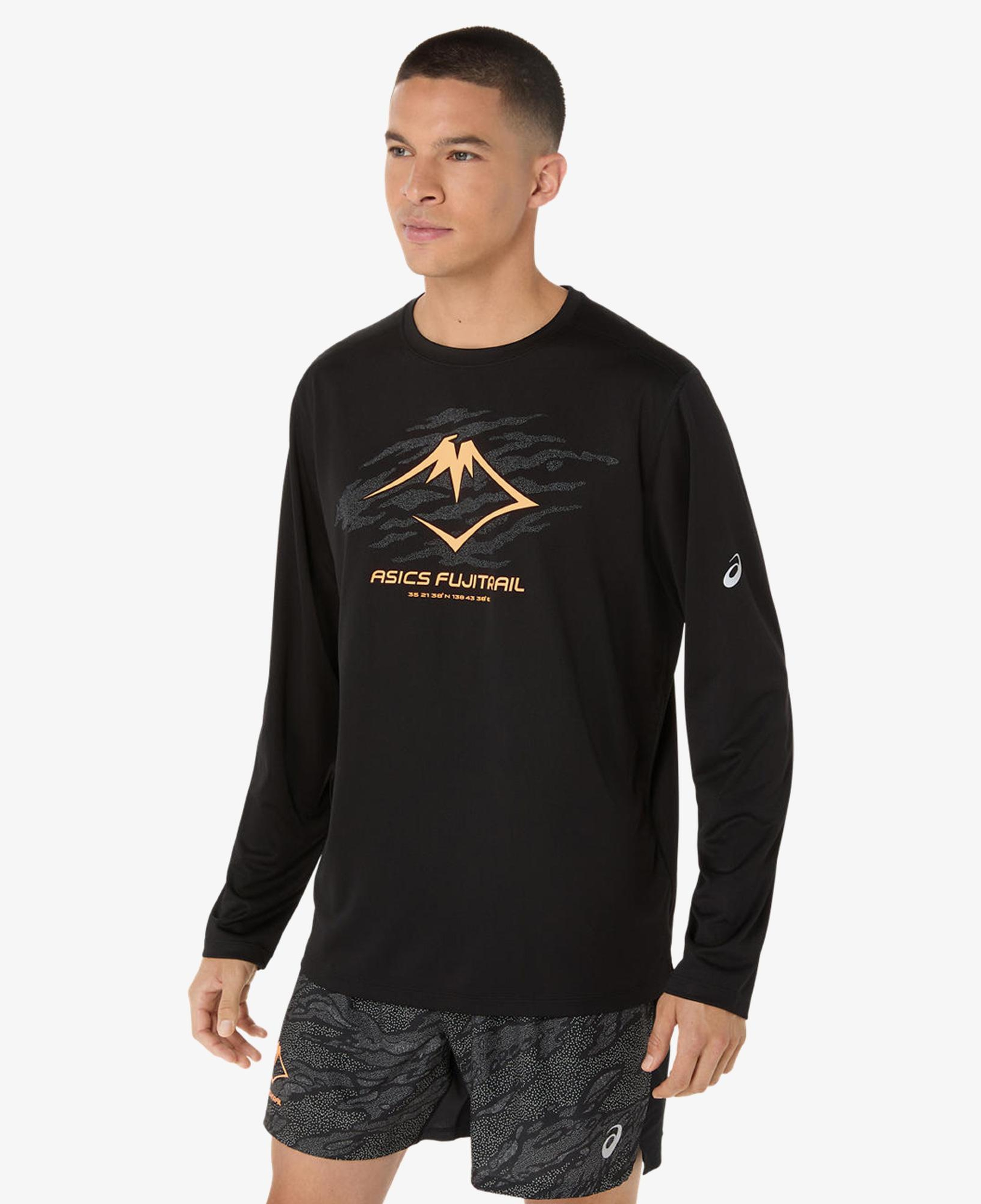 Asics Fujitrail Logo Ls Top Erkek Siyah T-Shirt
