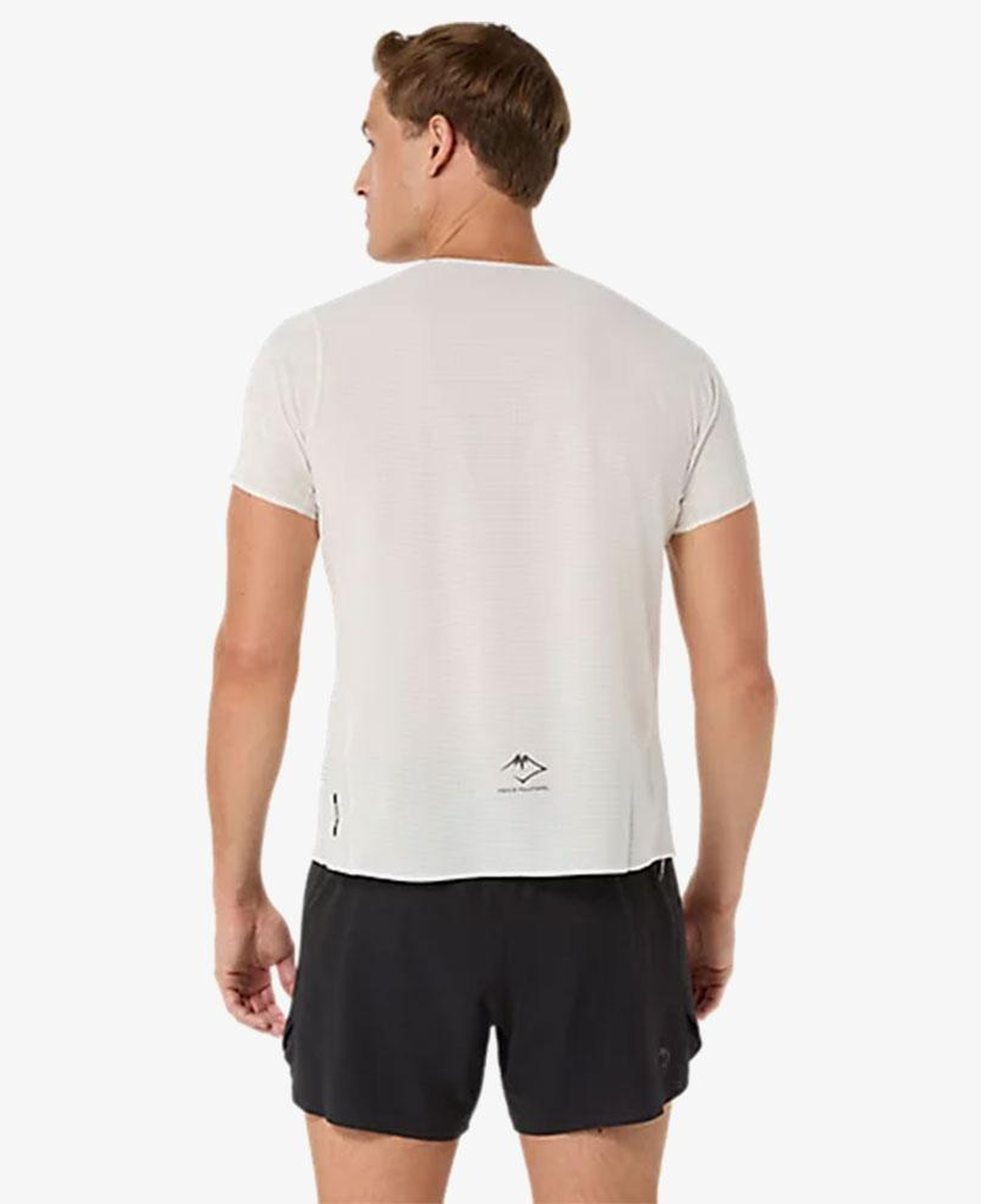 Asics Fujitrail Elite Graphic Erkek Beyaz Koşu T-shirt