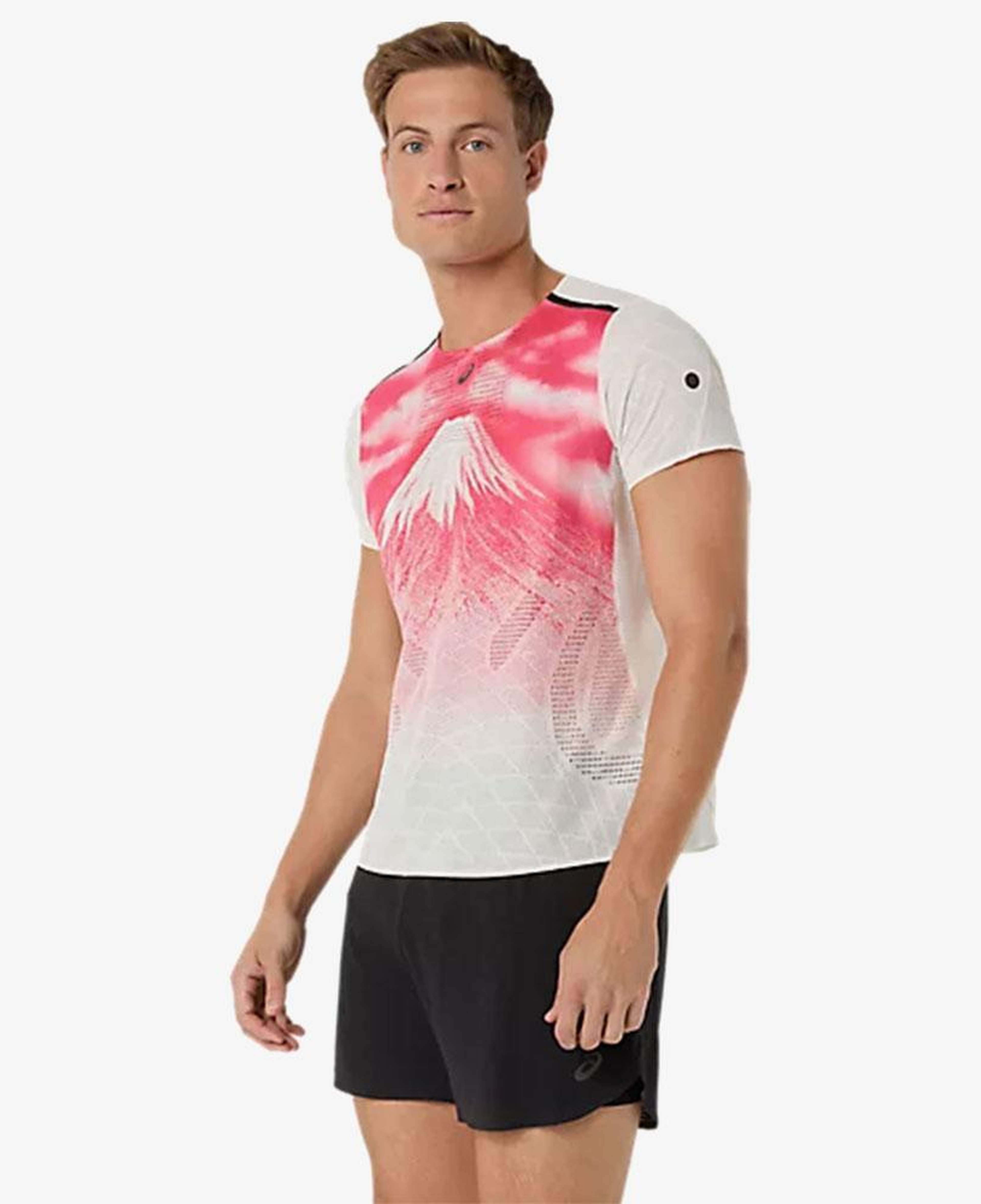 Asics Fujitrail Elite Graphic Erkek Beyaz Koşu T-shirt