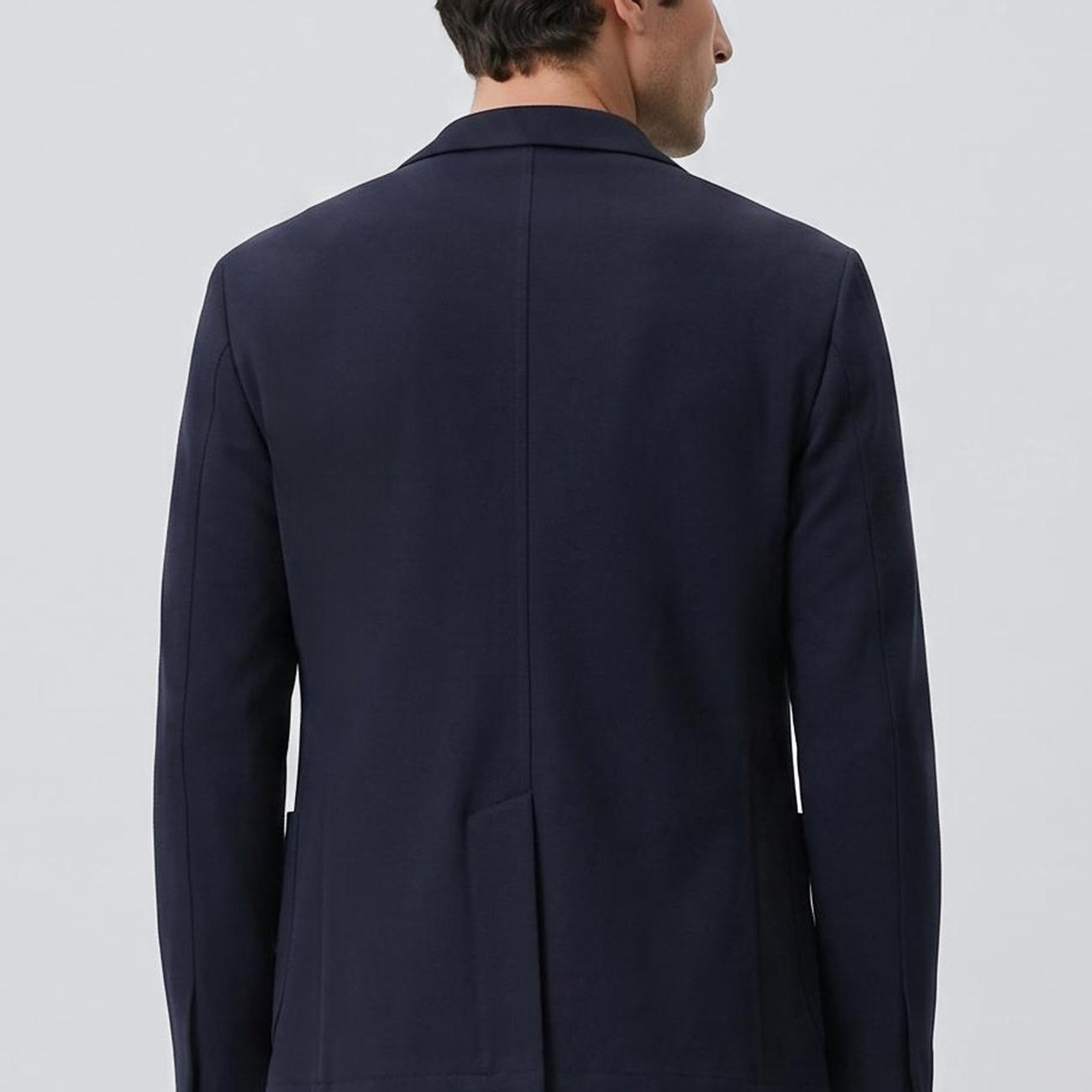 Network Erkek Slim Fit Lacivert Armür Desen Örme Ceket