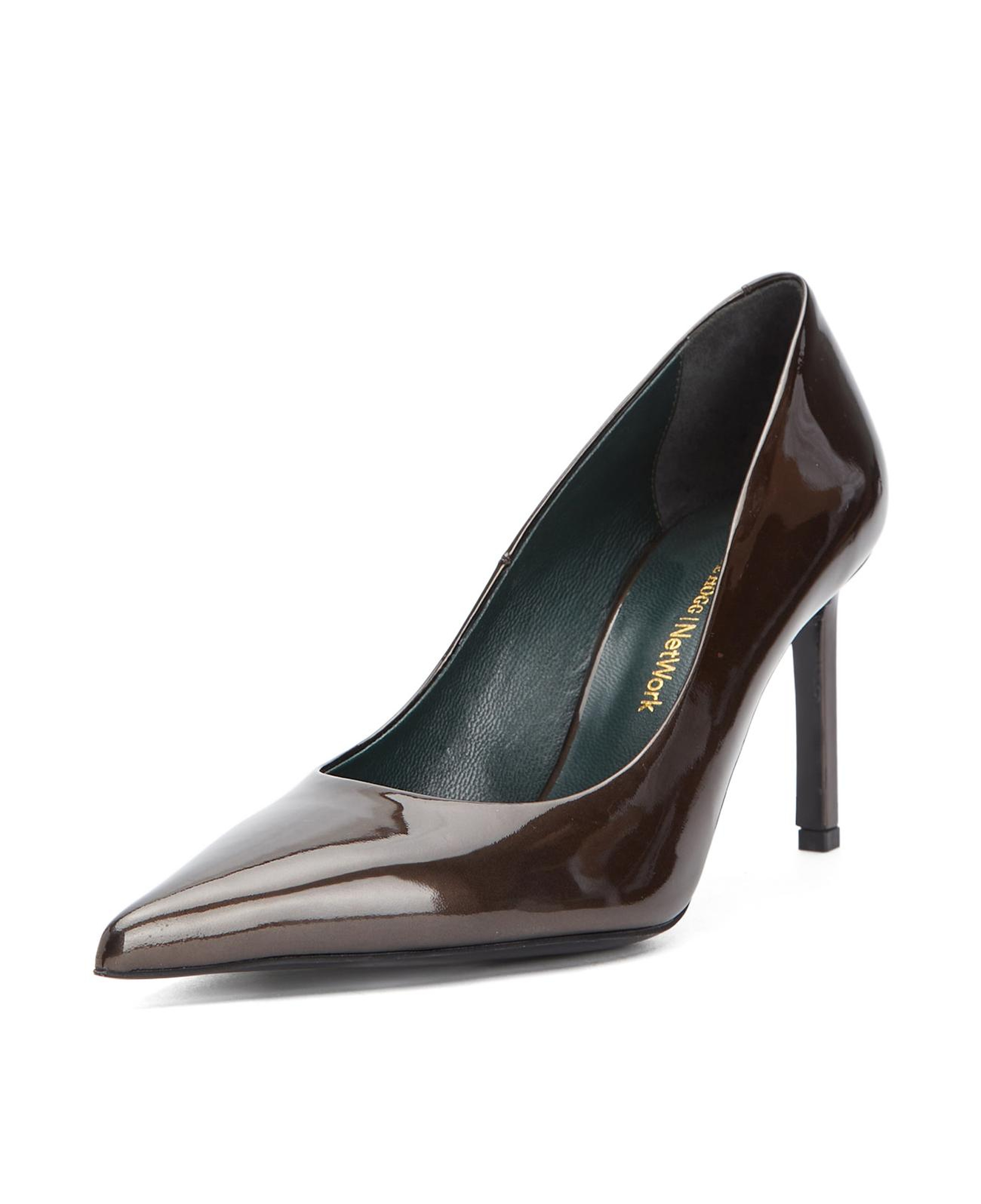 Gh For Nw Kadın Kahverengi Yüksek Ökçeli Deri Stiletto