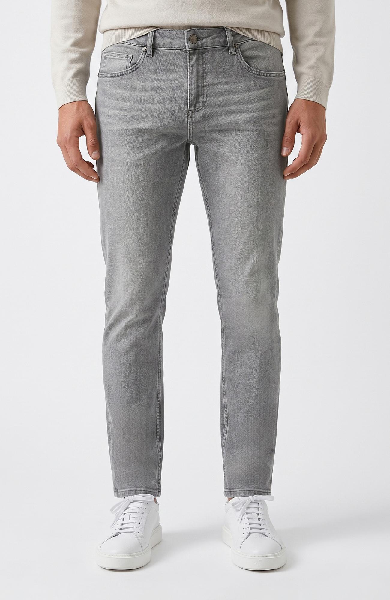Network Erkek Açık Gri Denim Pantolon