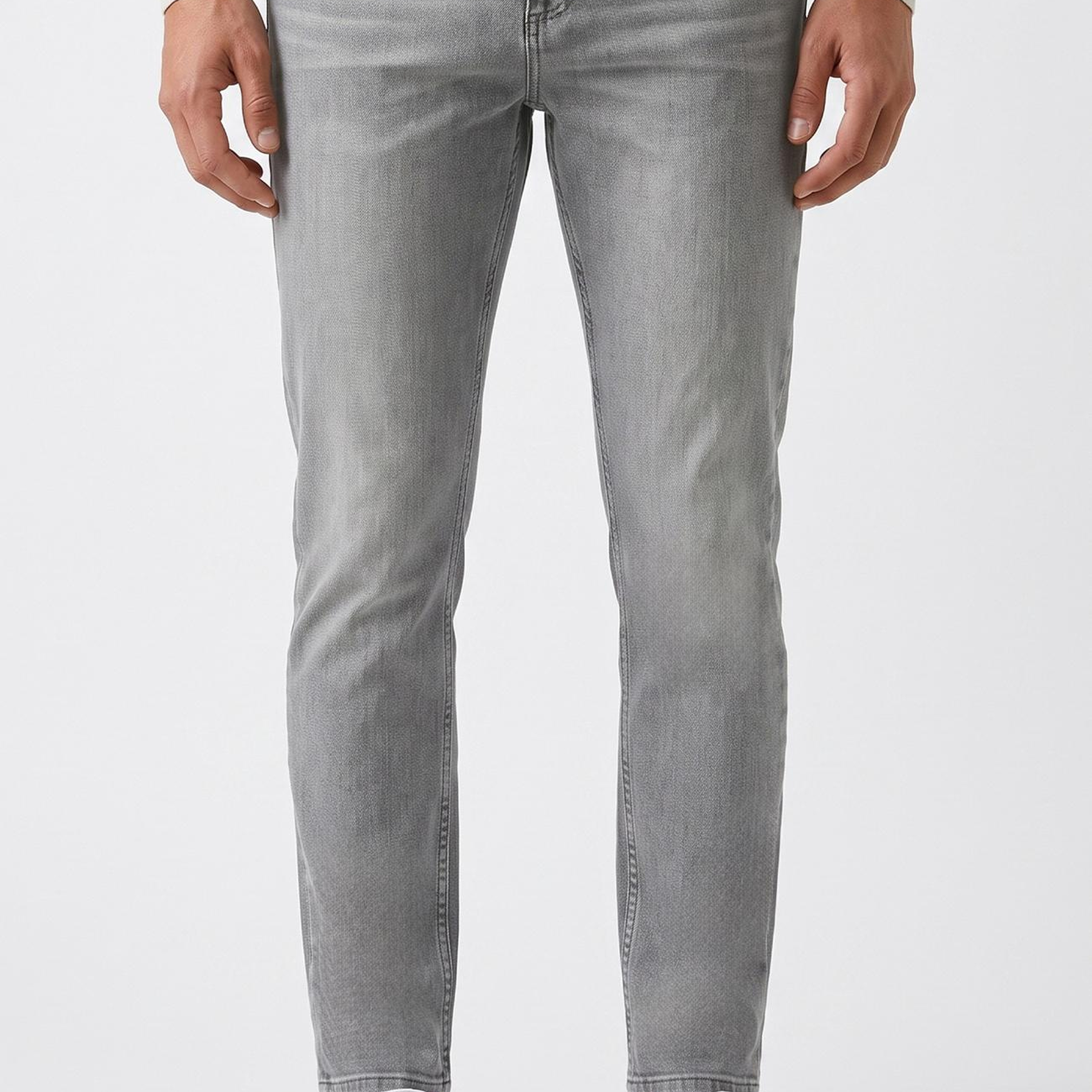 Network Erkek Açık Gri Denim Pantolon