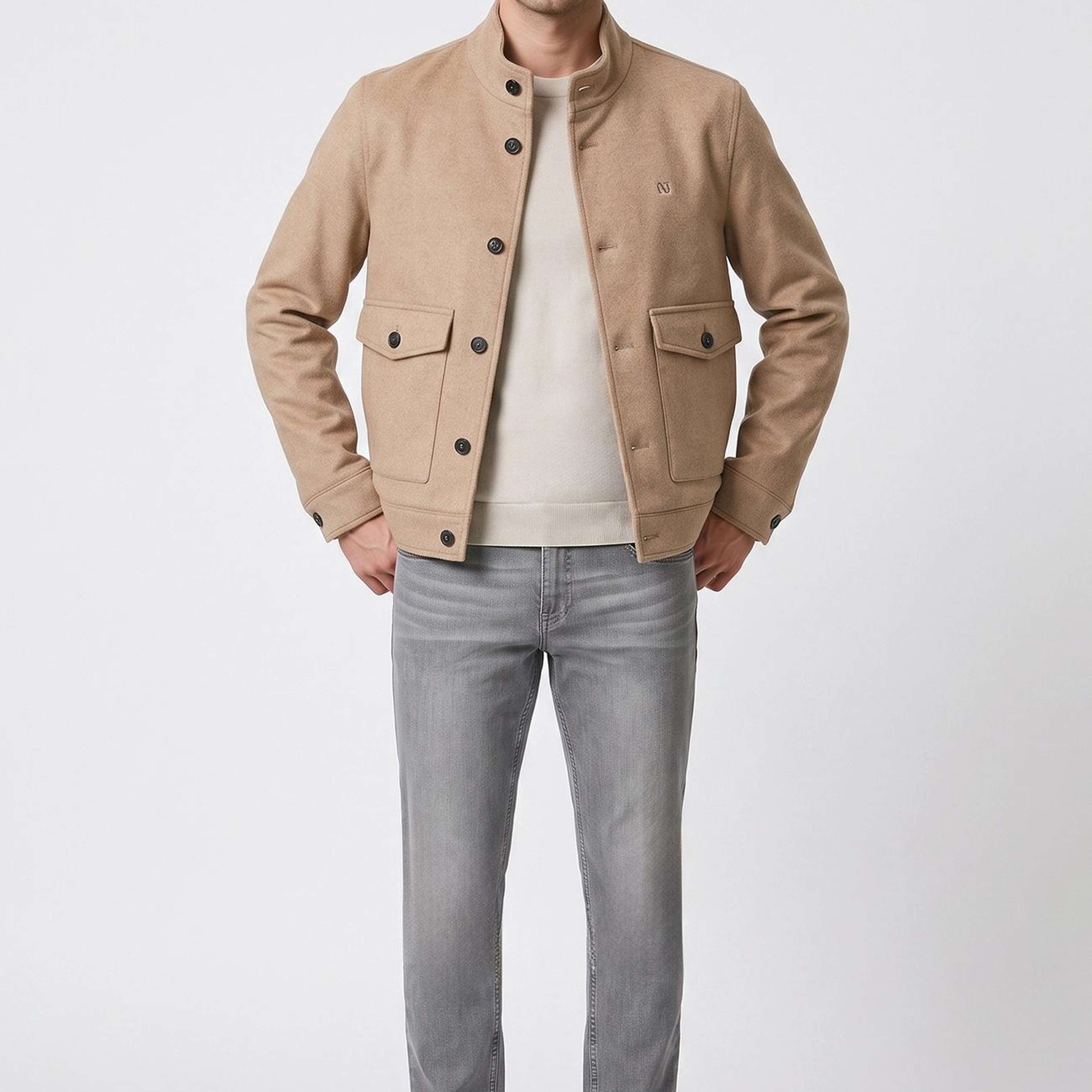 Network Erkek Açık Gri Denim Pantolon