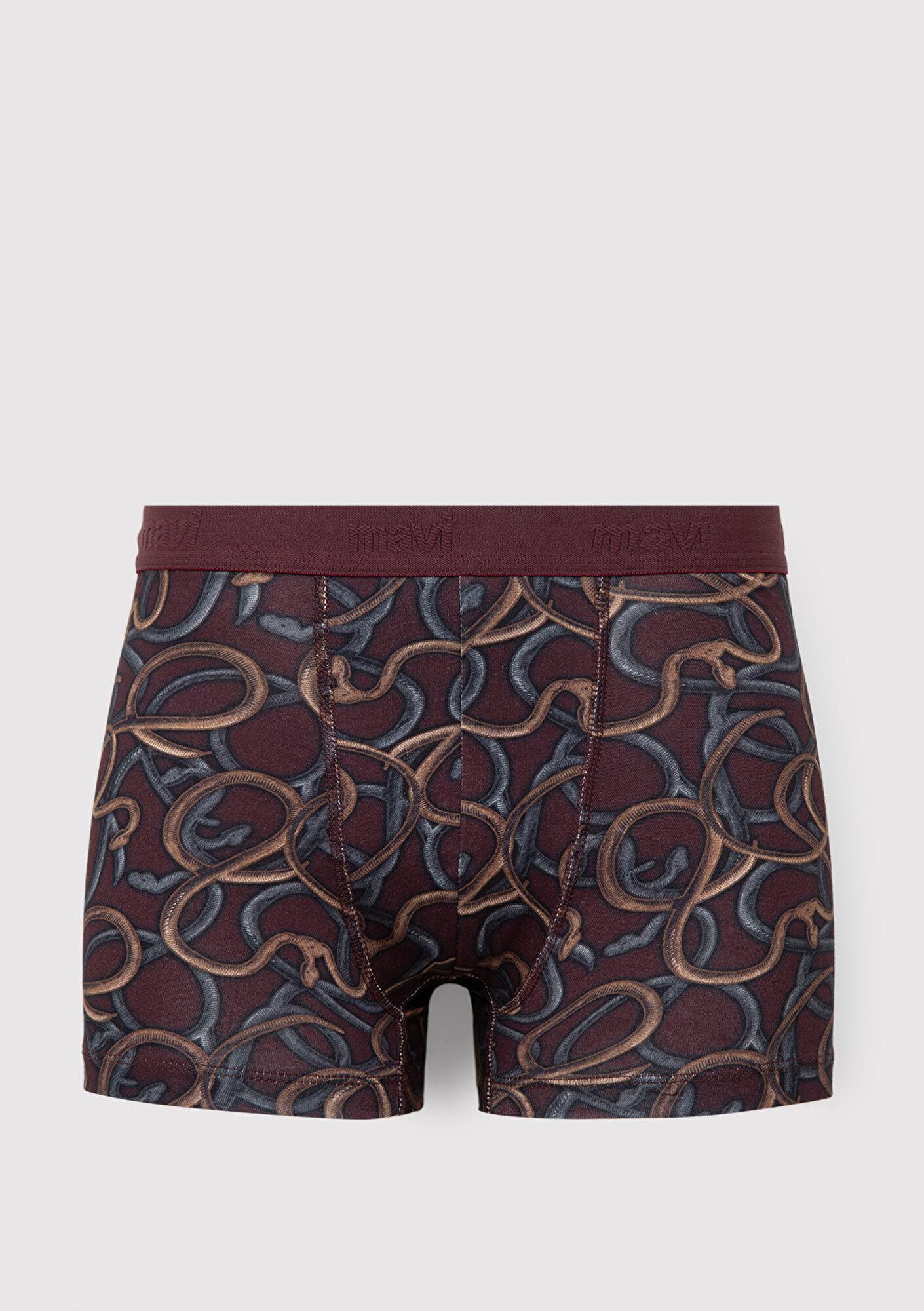 Mavi Baskılı Bordo Boxer 0912475-70422