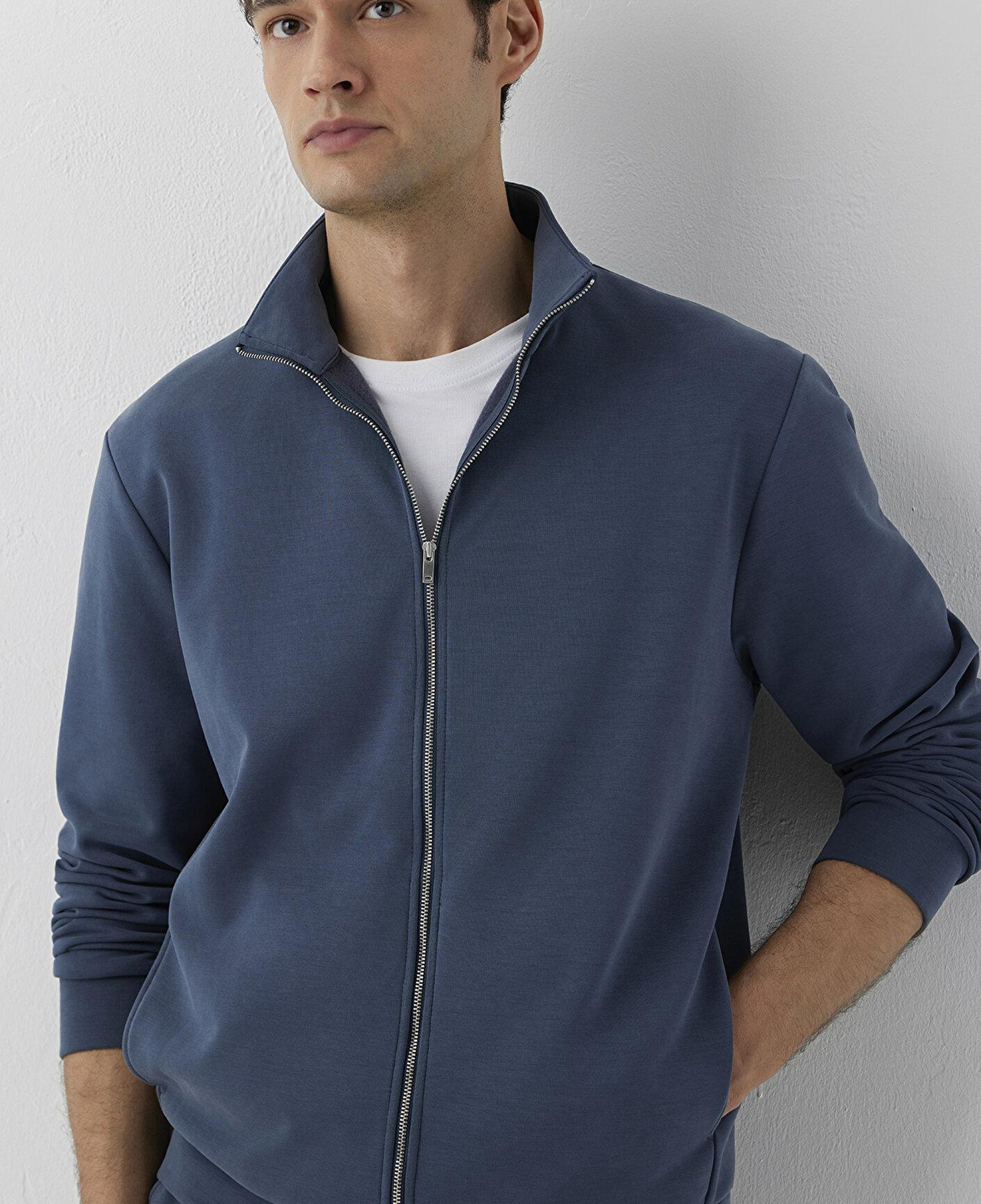 Mavi (Tencel™) Modal Karışımlı Fermuarlı Mavi Sweatshirt 0S20042-18790