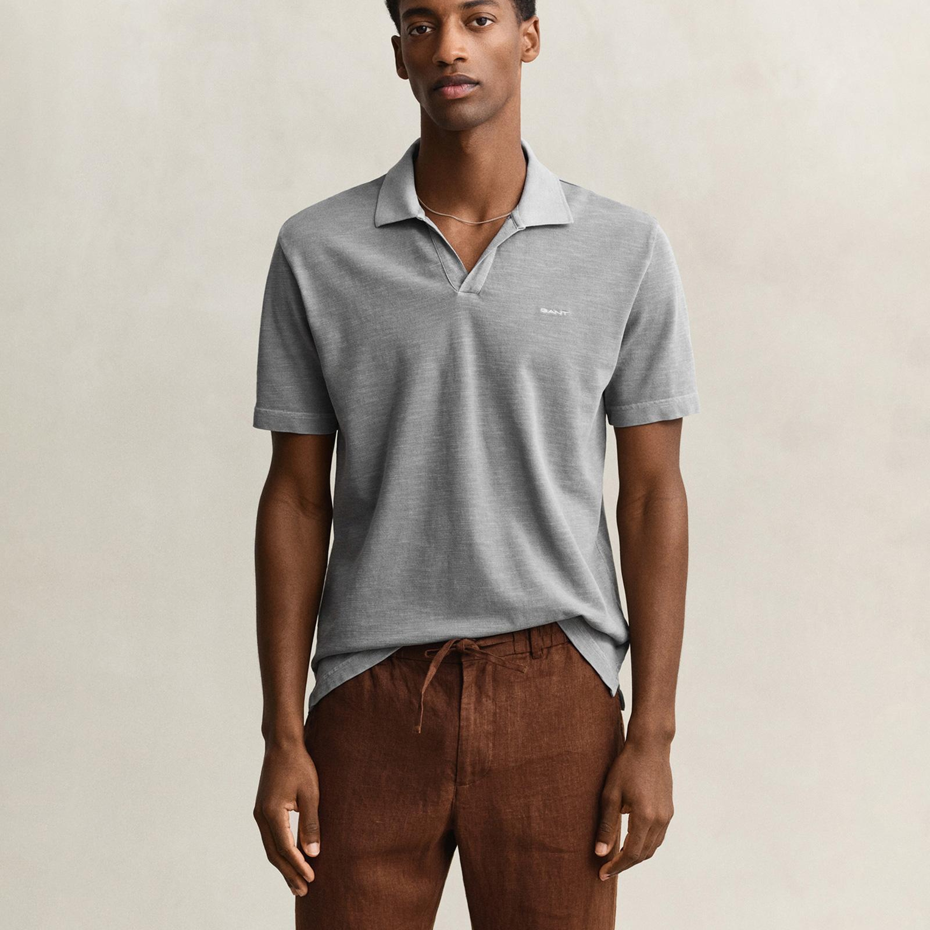 GANT Erkek Yeşil Regular Fit Polo Yaka T-Shirt