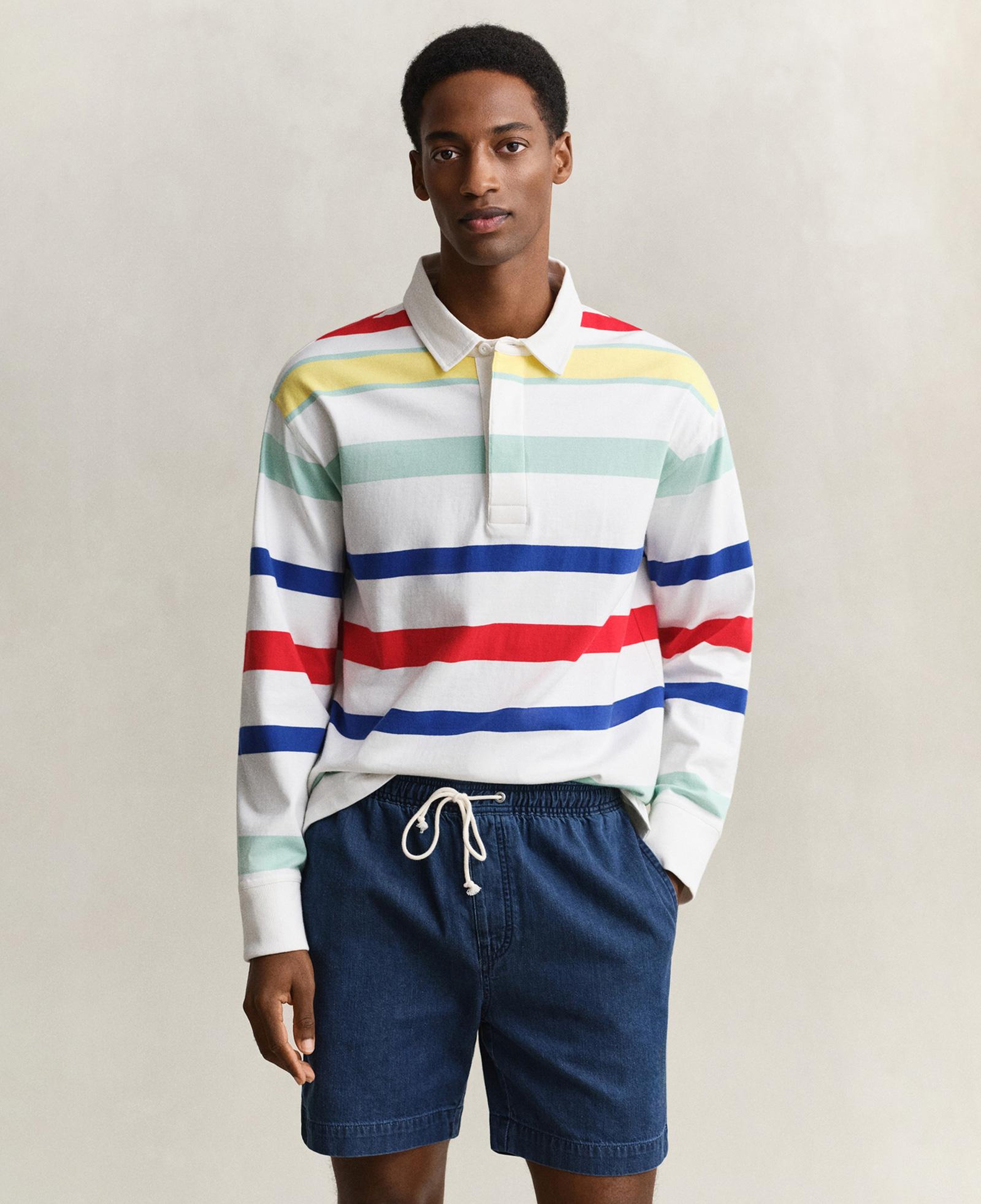 GANT Erkek Beyaz Logolu Rugby T-Shirt