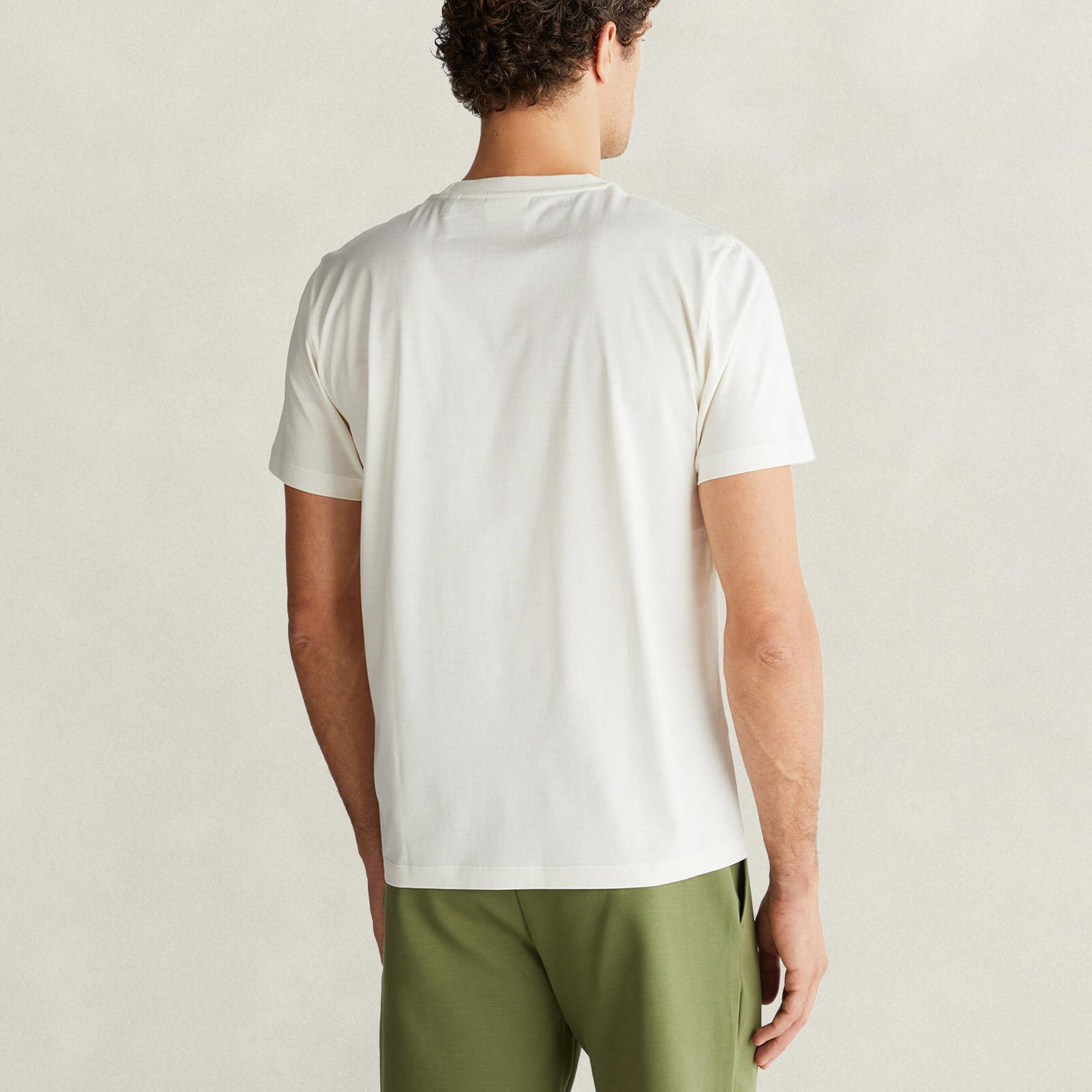 GANT Erkek Beyaz Bisiklet Yaka Regular Fit Logolu T-Shirt