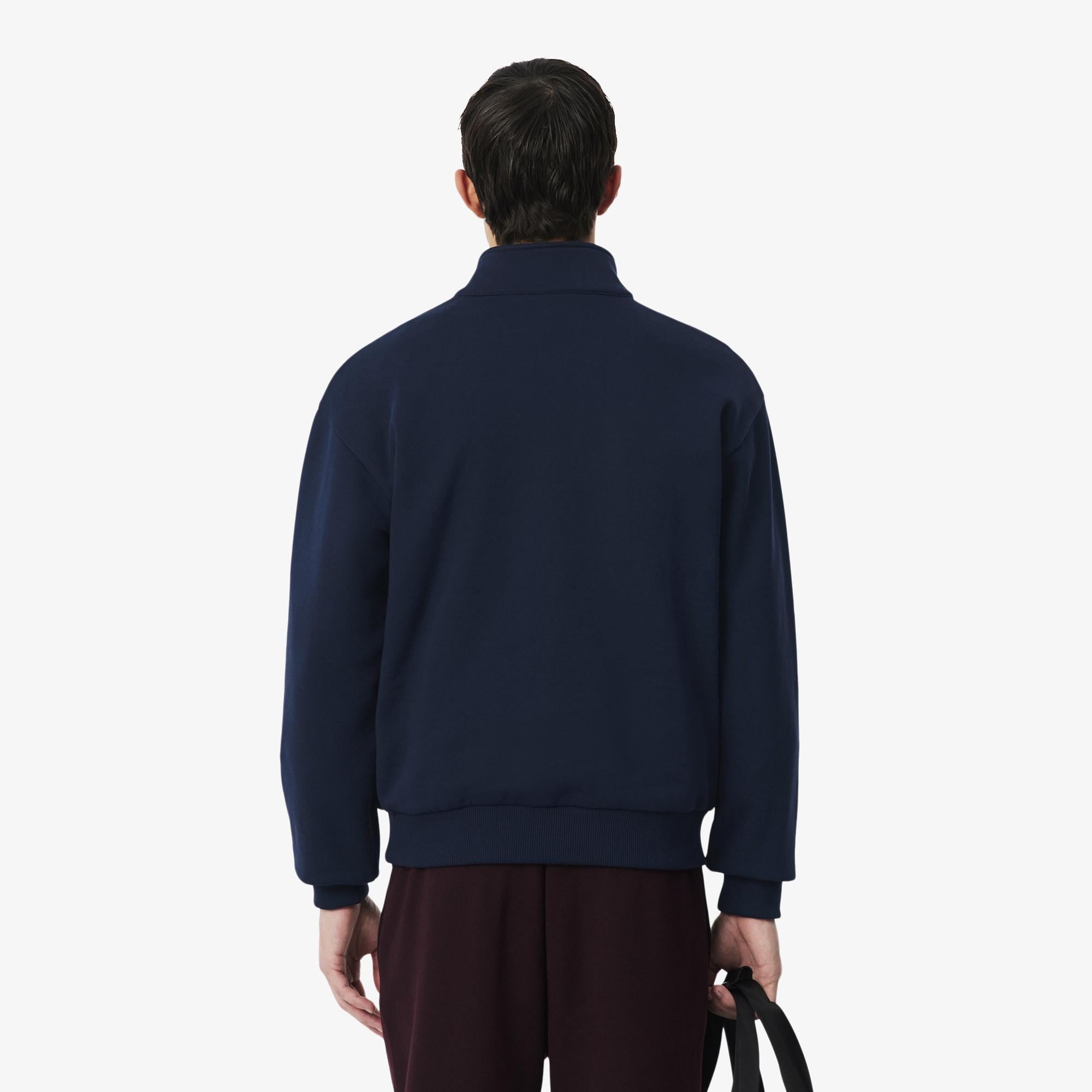 Erkek Classic Fit Yarım Fermuarlı Lacivert Sweatshirt