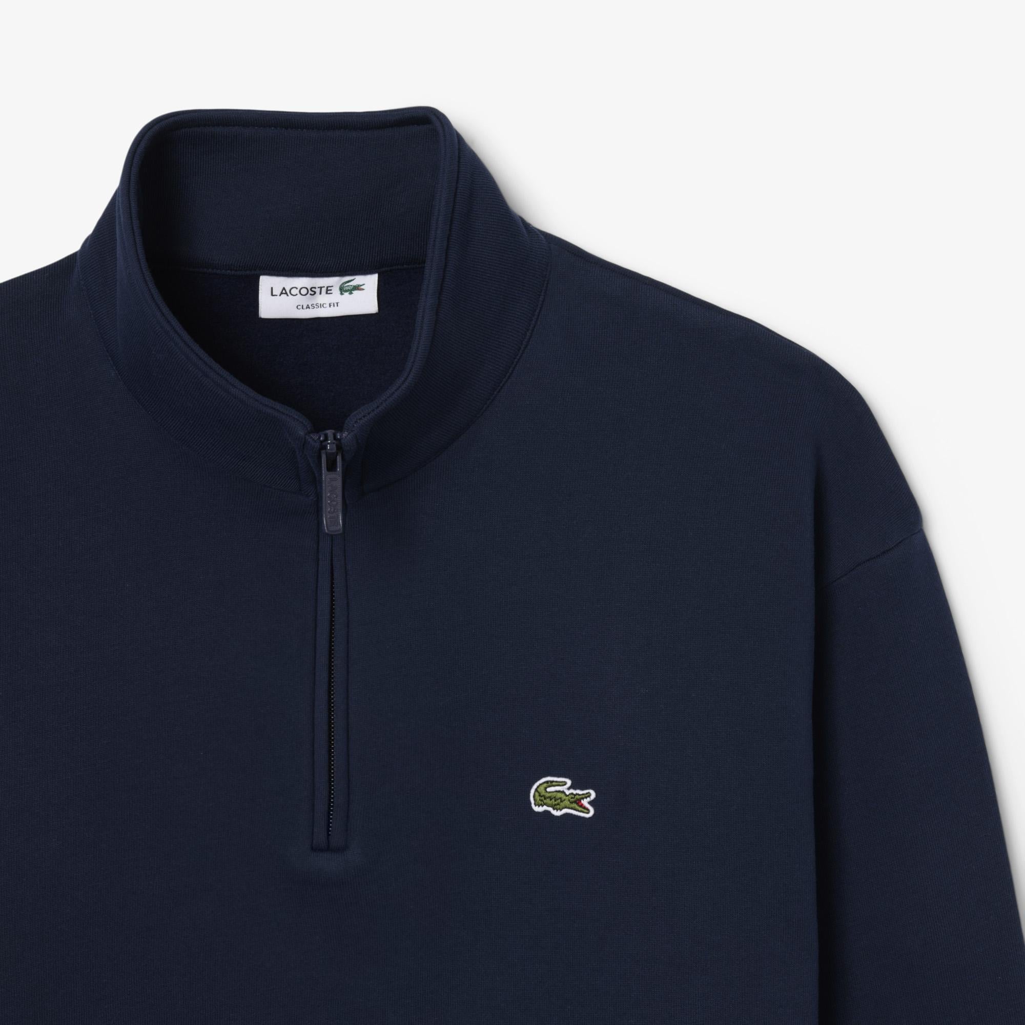 Erkek Classic Fit Yarım Fermuarlı Lacivert Sweatshirt