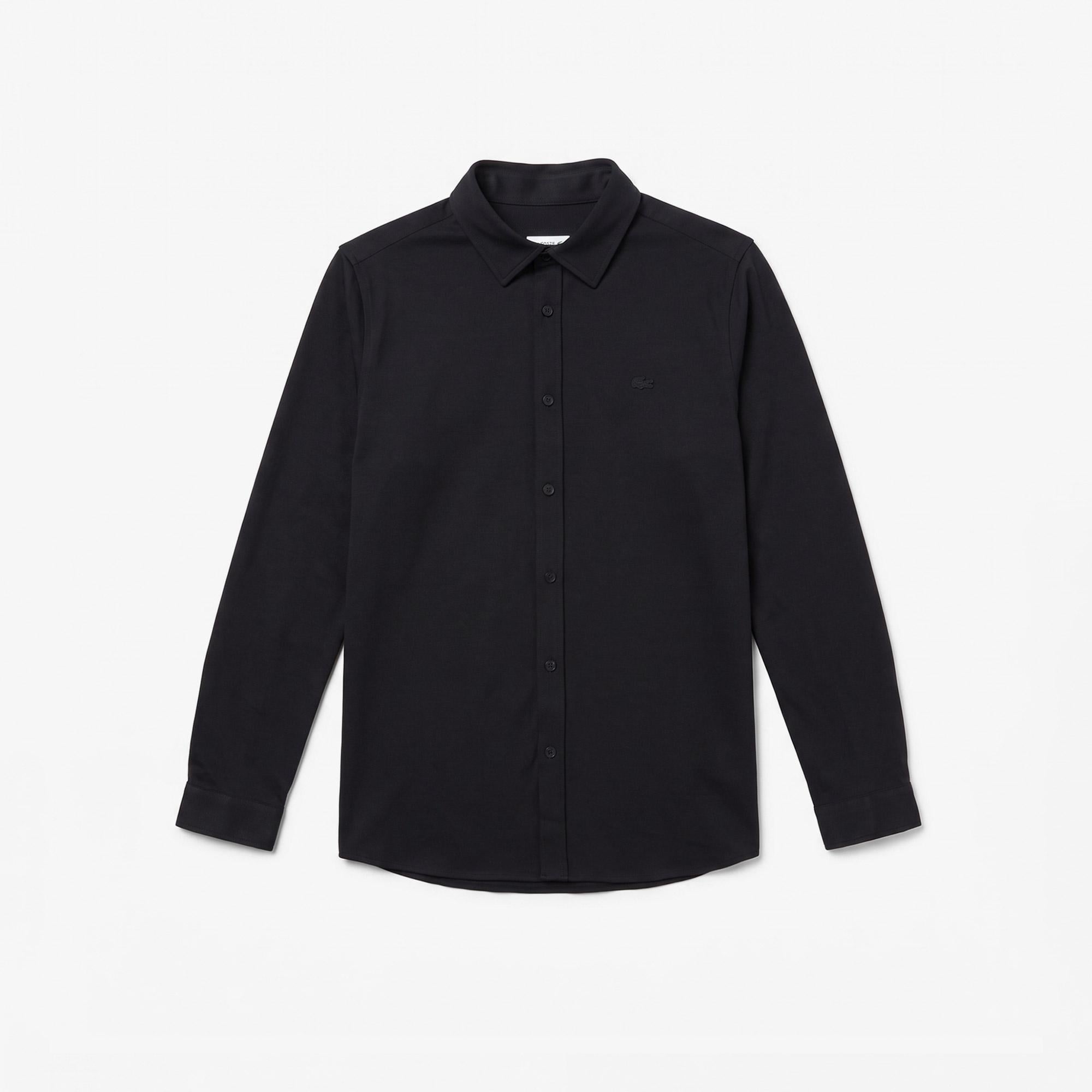 Erkek Slim Fit Siyah Gömlek
