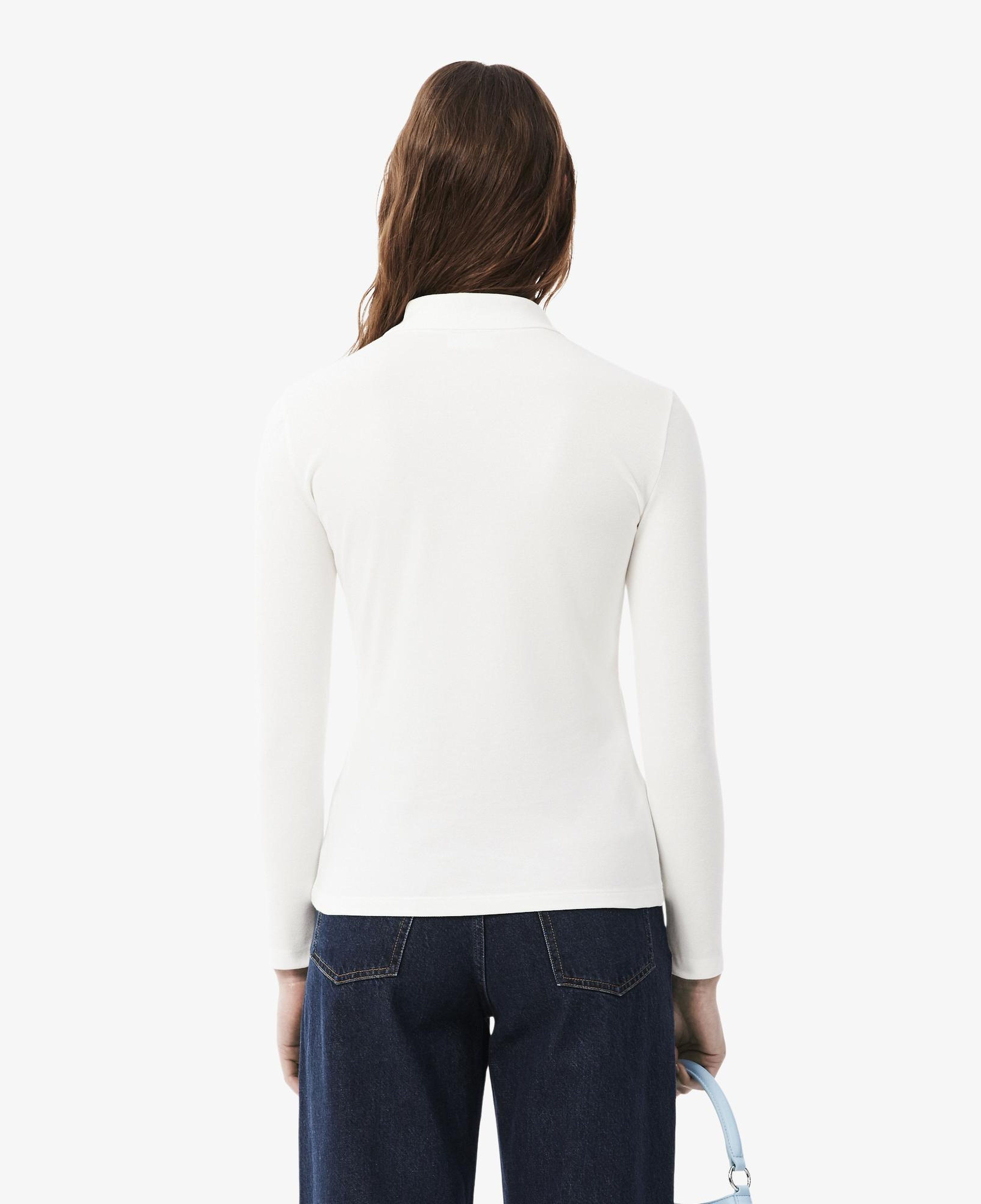 L.12.D Kadın Regular Fit Uzun Kollu Beyaz Polo