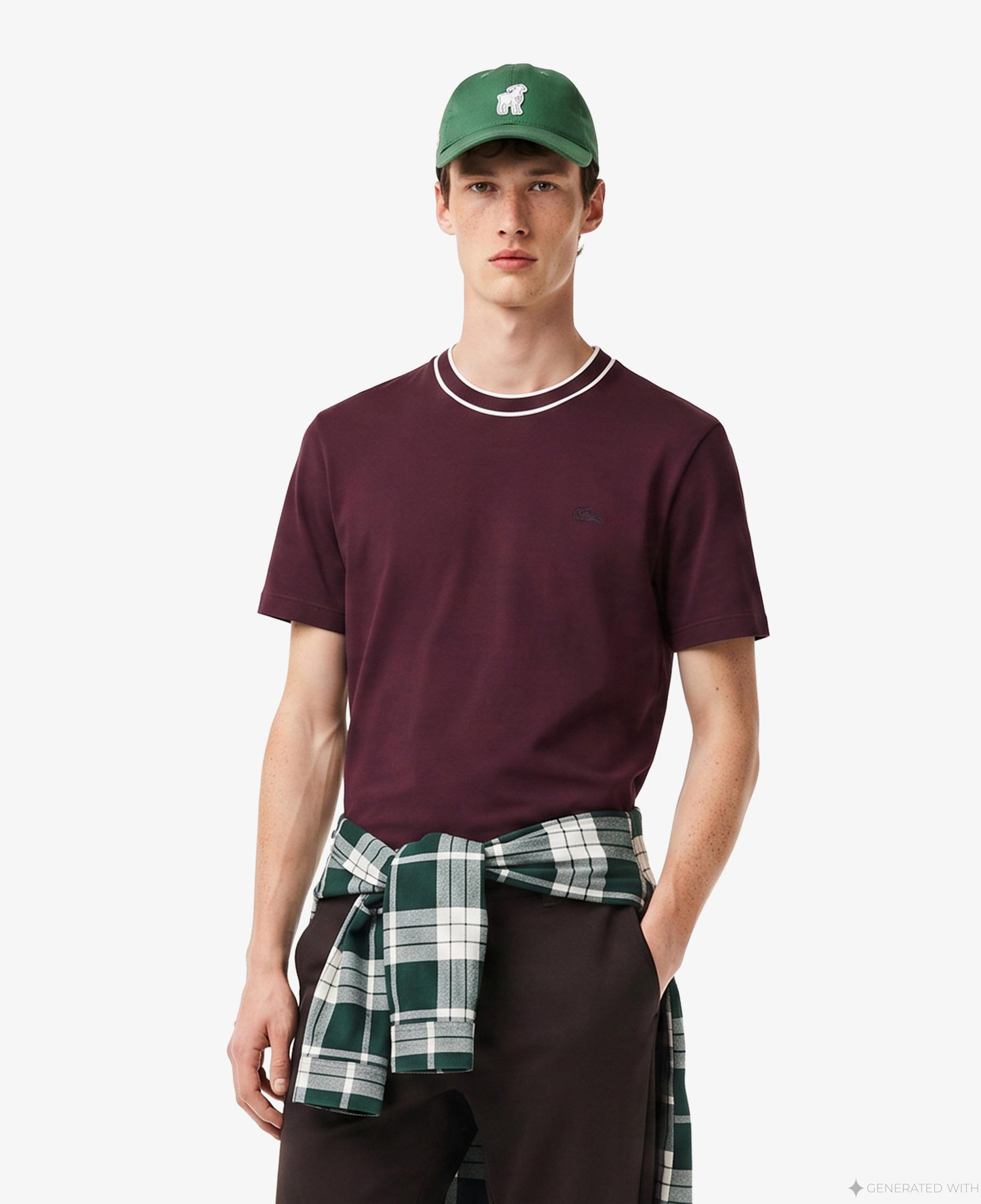 Erkek Regular Fit Bisiklet Yaka Bordo T-Shirt