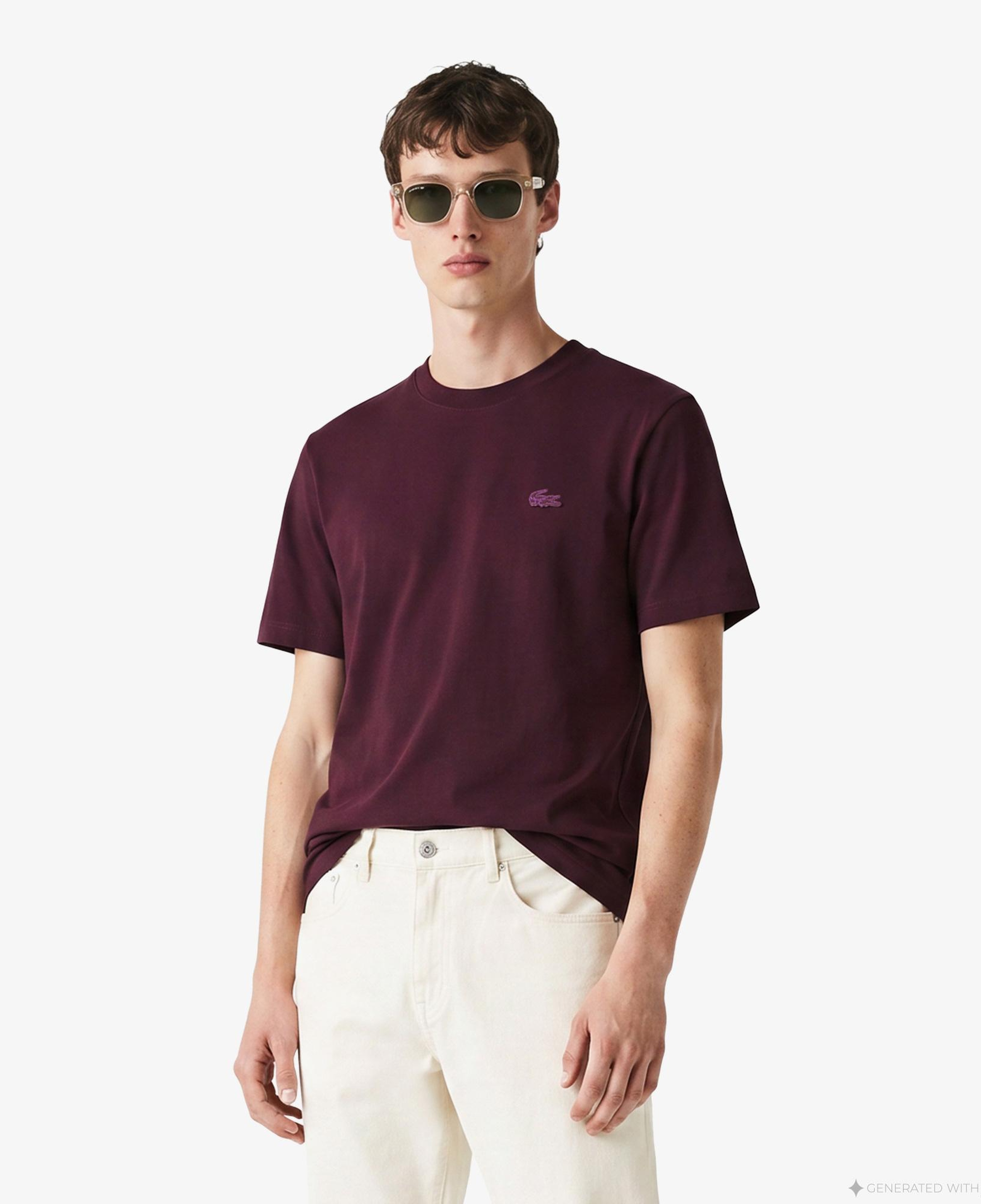 Erkek Classic Fit Bisiklet Yaka Bordo T-Shirt