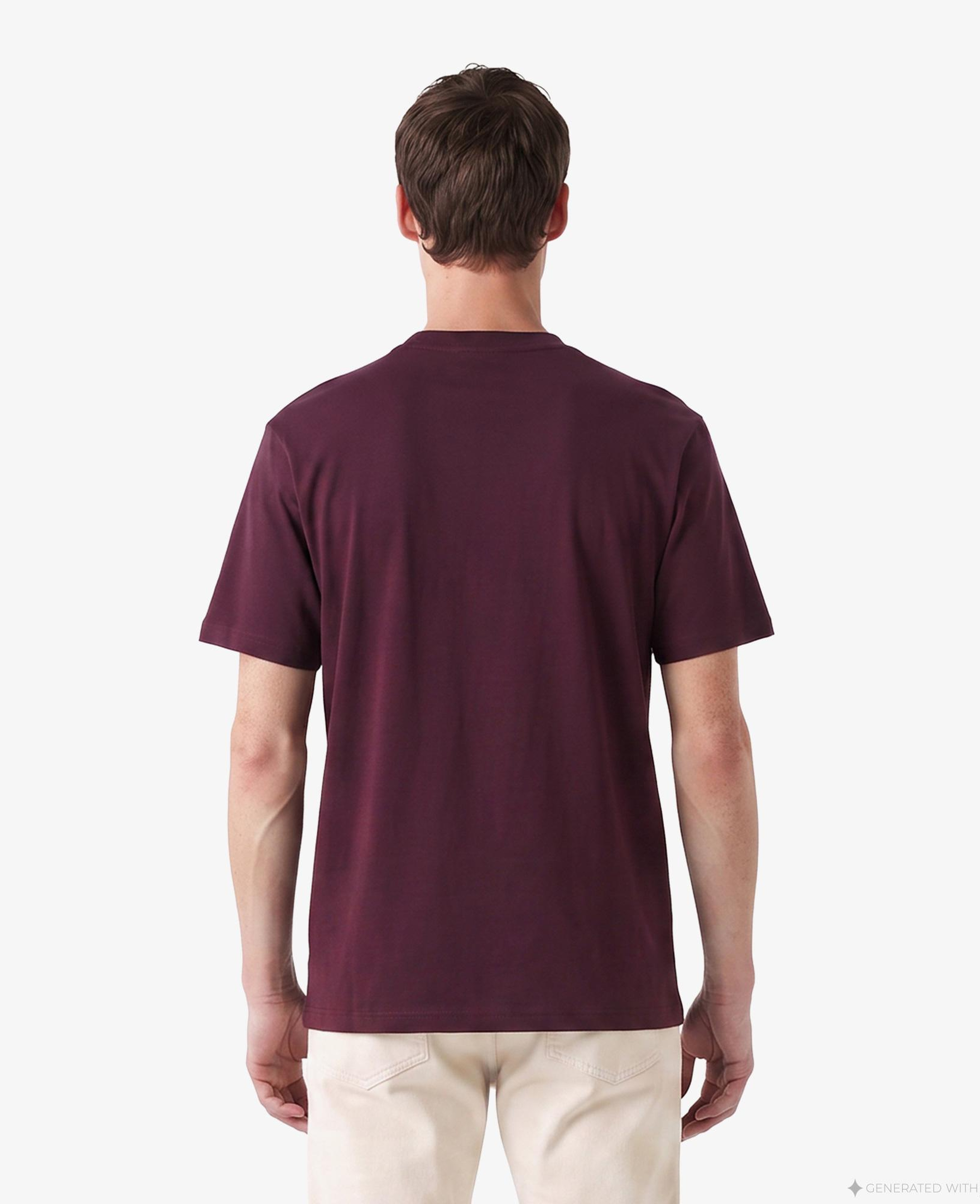 Erkek Classic Fit Bisiklet Yaka Bordo T-Shirt