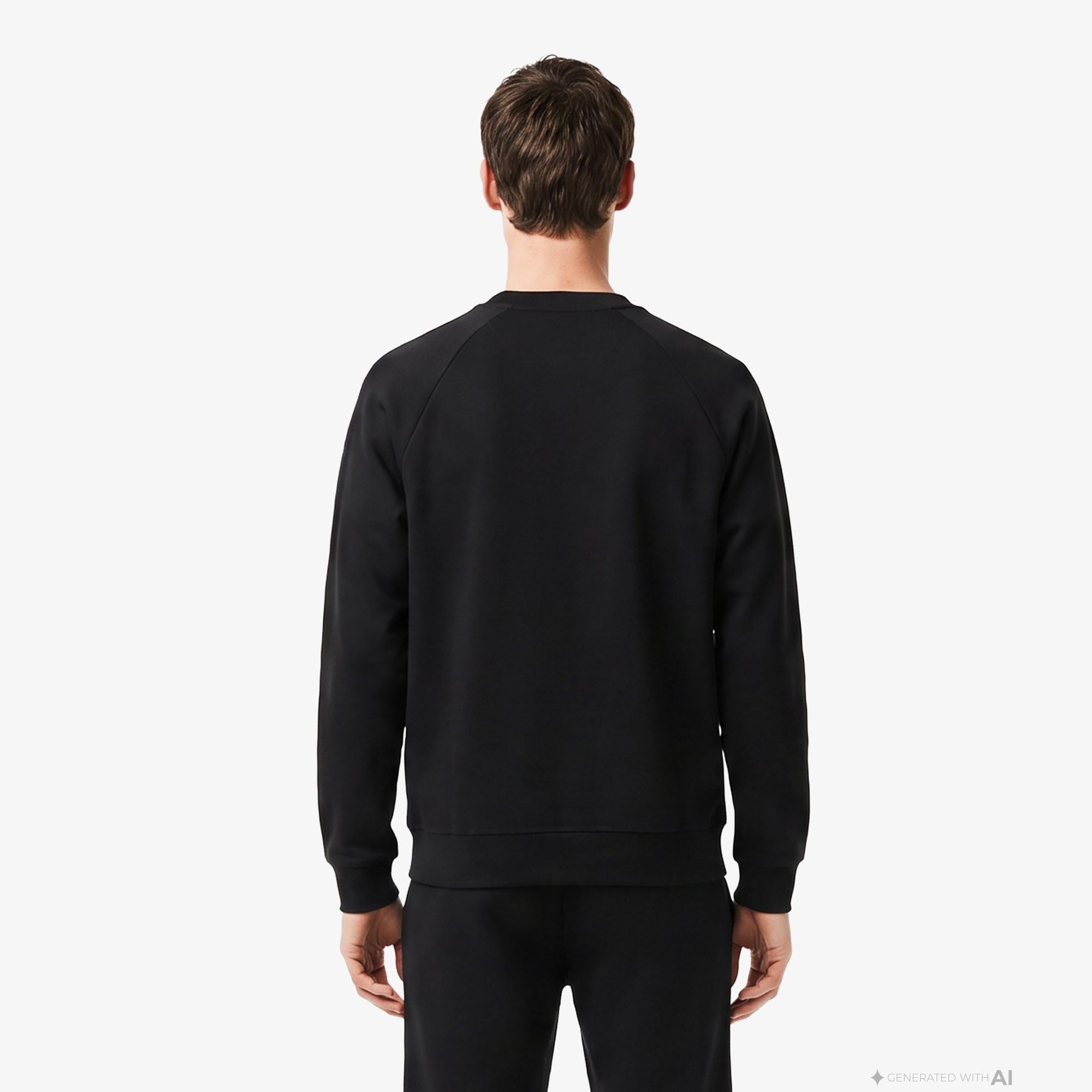 Erkek Classic Fit Bisiklet Yaka Siyah Sweatshirt