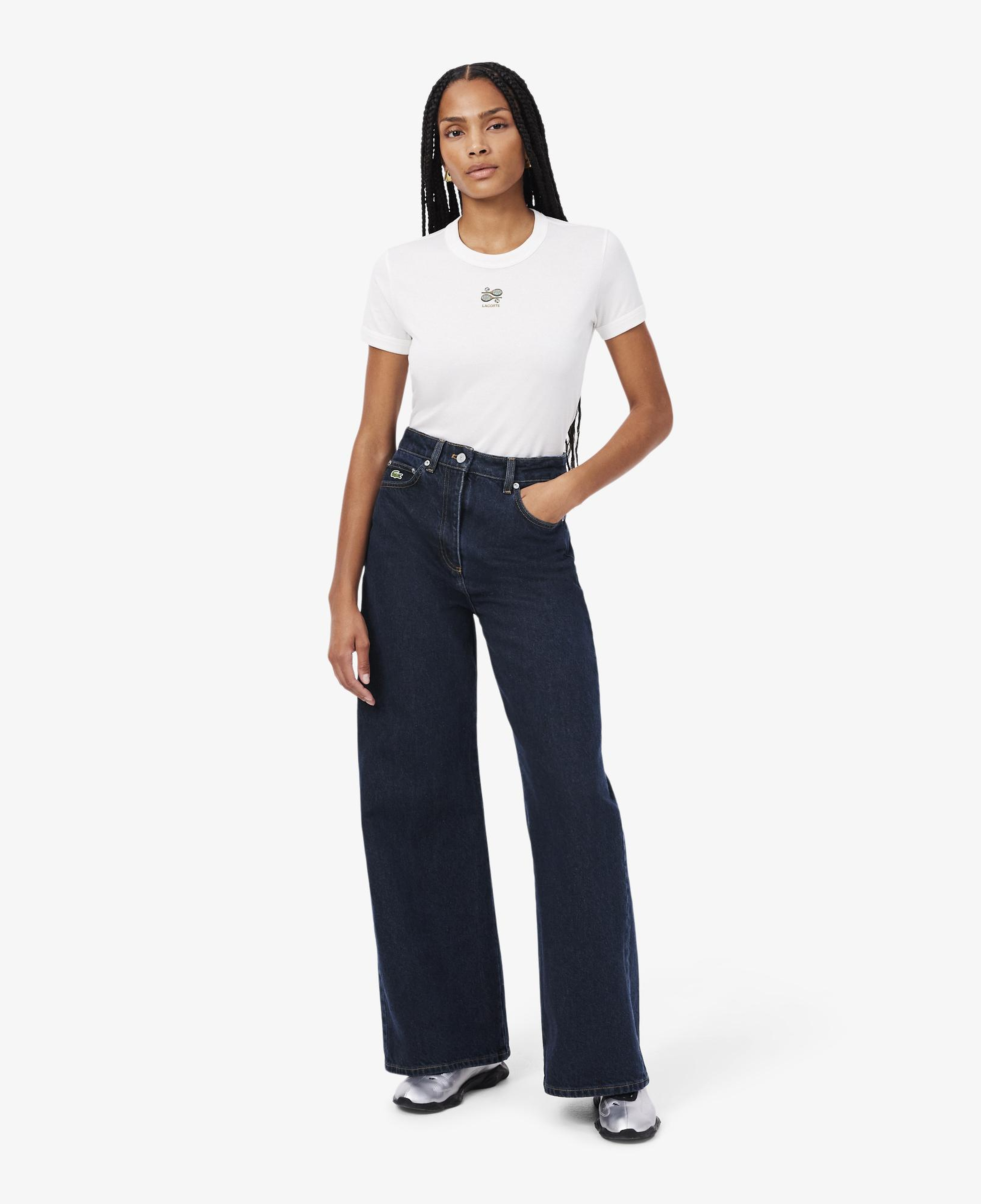 Kadın Wide Leg Lacivert Jean Pantolon