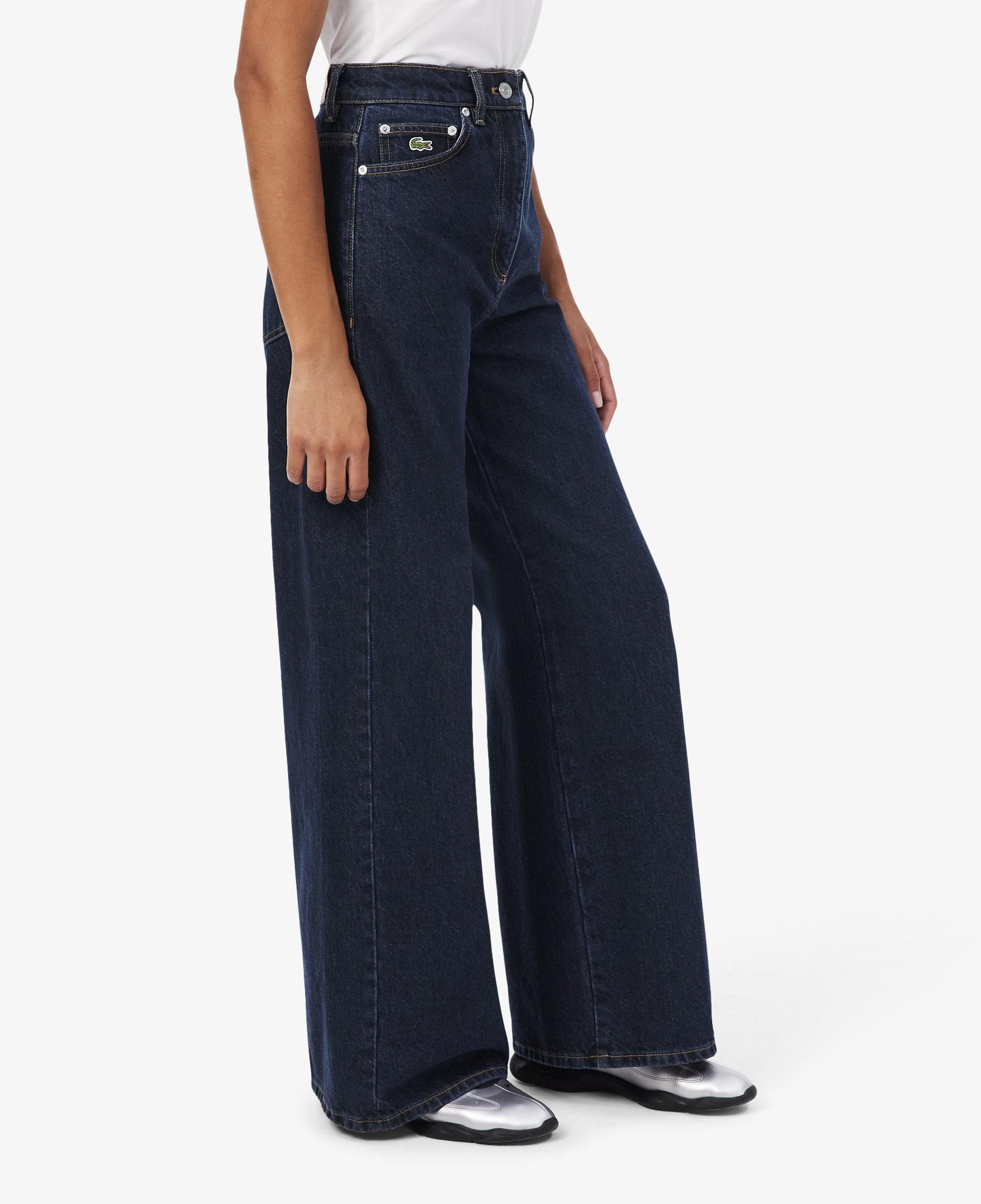 Kadın Wide Leg Lacivert Jean Pantolon