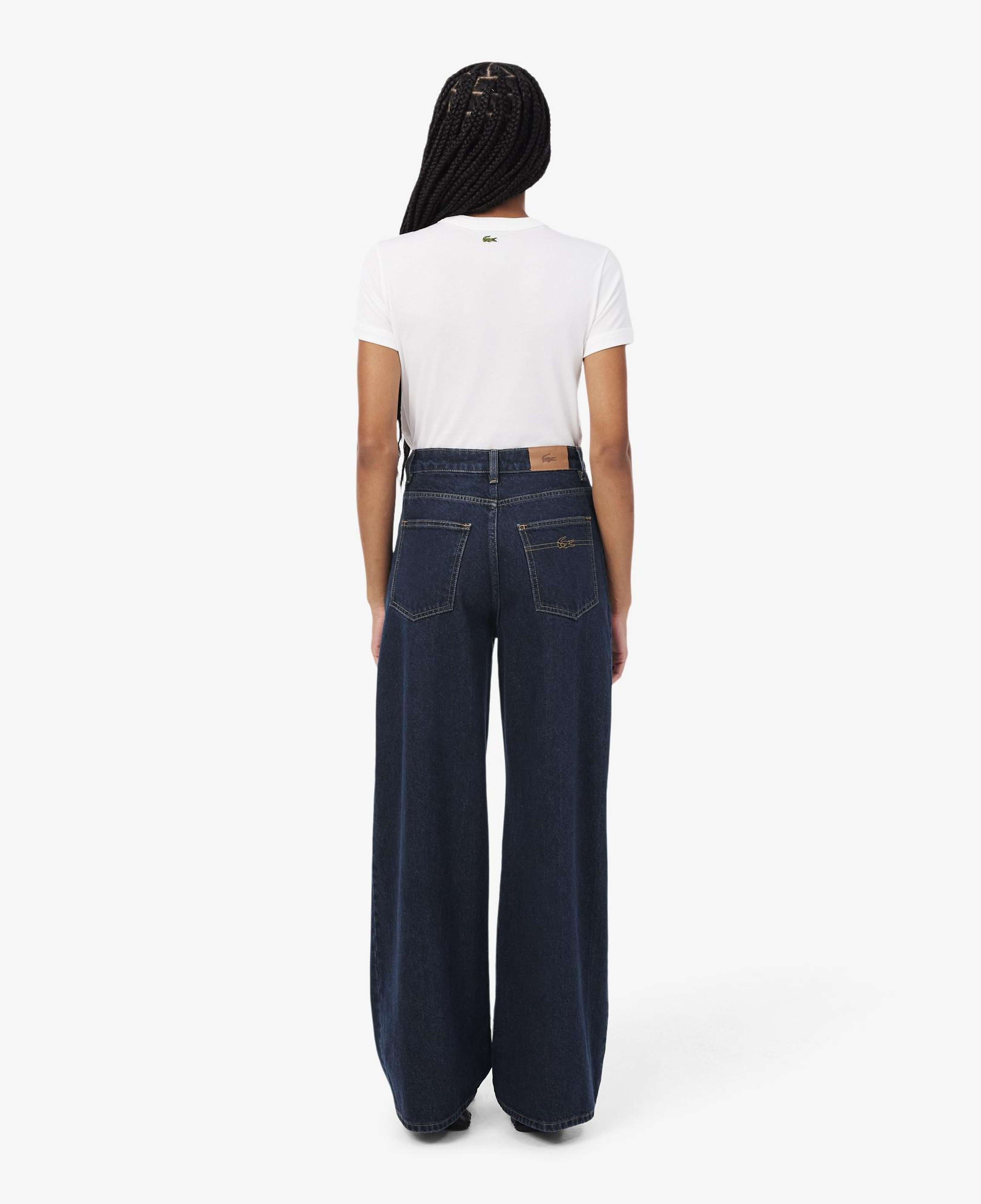 Kadın Wide Leg Lacivert Jean Pantolon