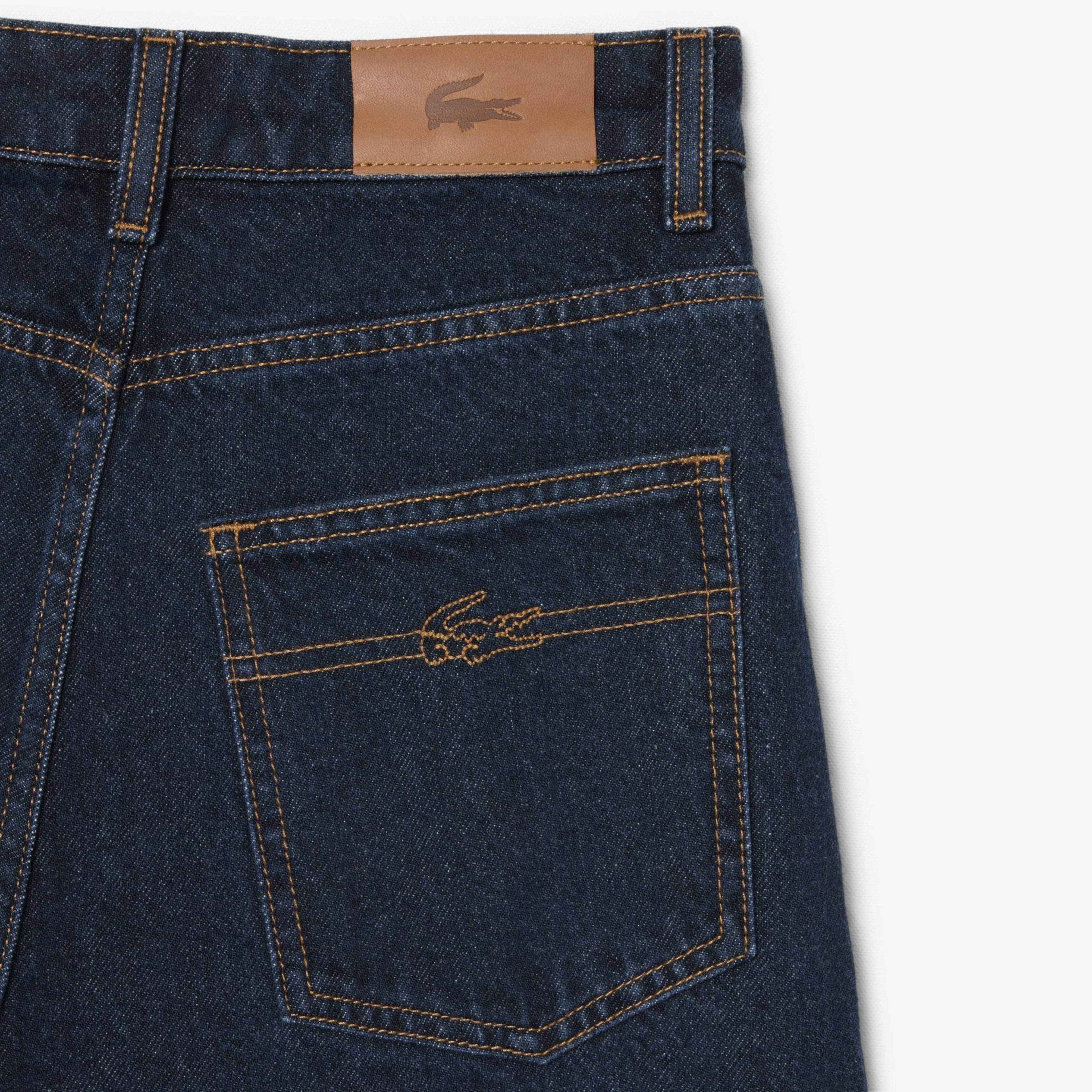 Kadın Wide Leg Lacivert Jean Pantolon