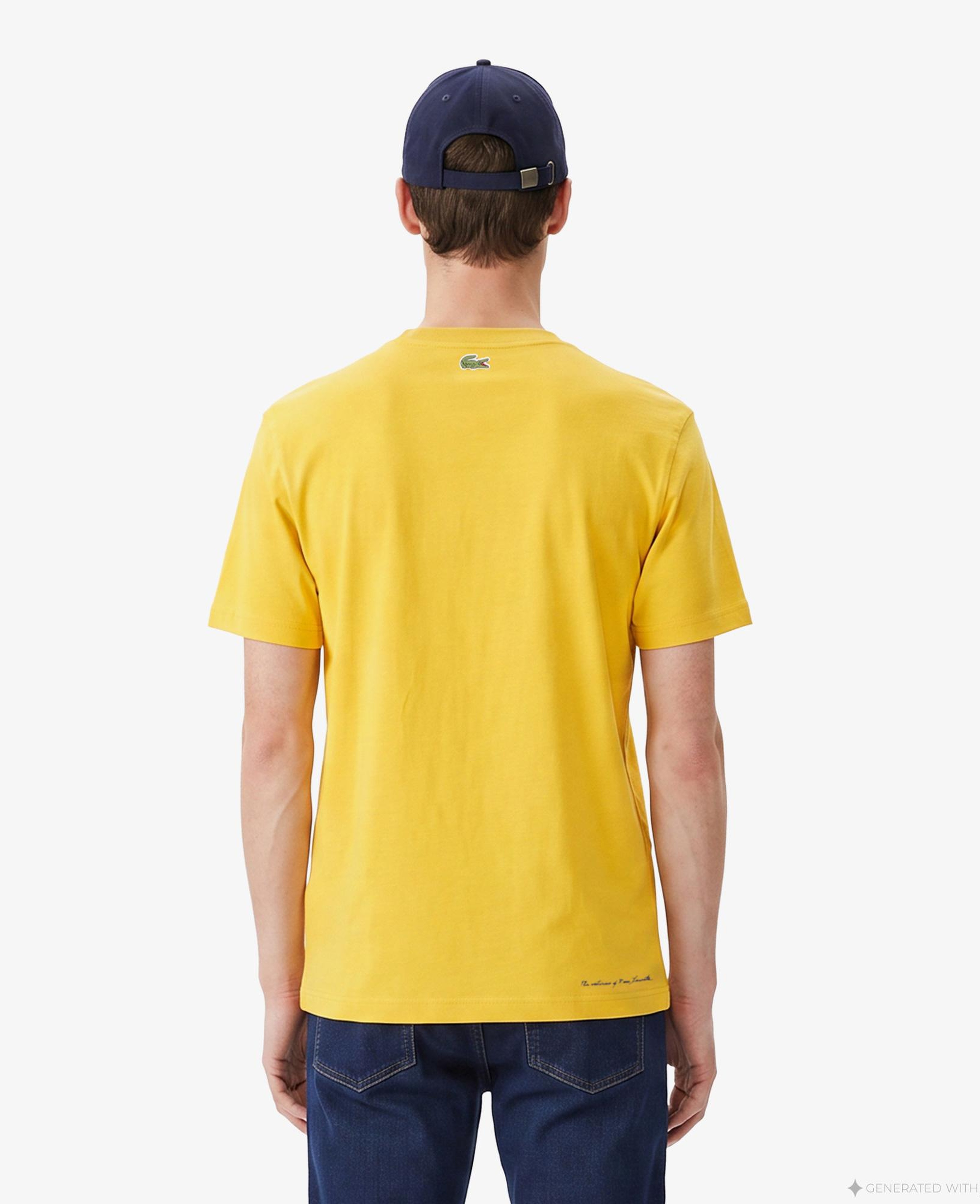 Erkek Classic Fit Bisiklet Yaka Baskılı Turuncu T-Shirt