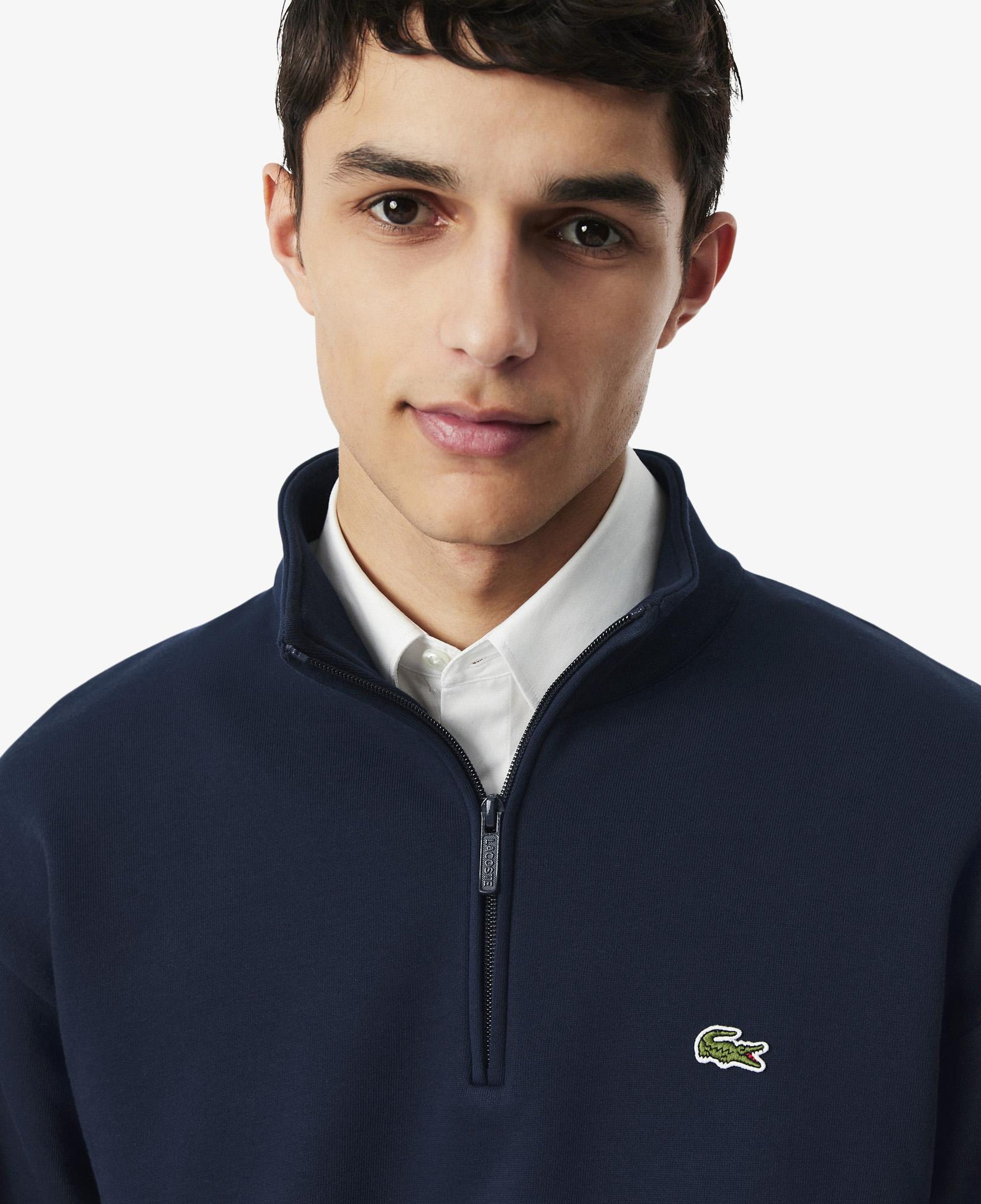 Erkek Classic Fit Yarım Fermuarlı Lacivert Sweatshirt