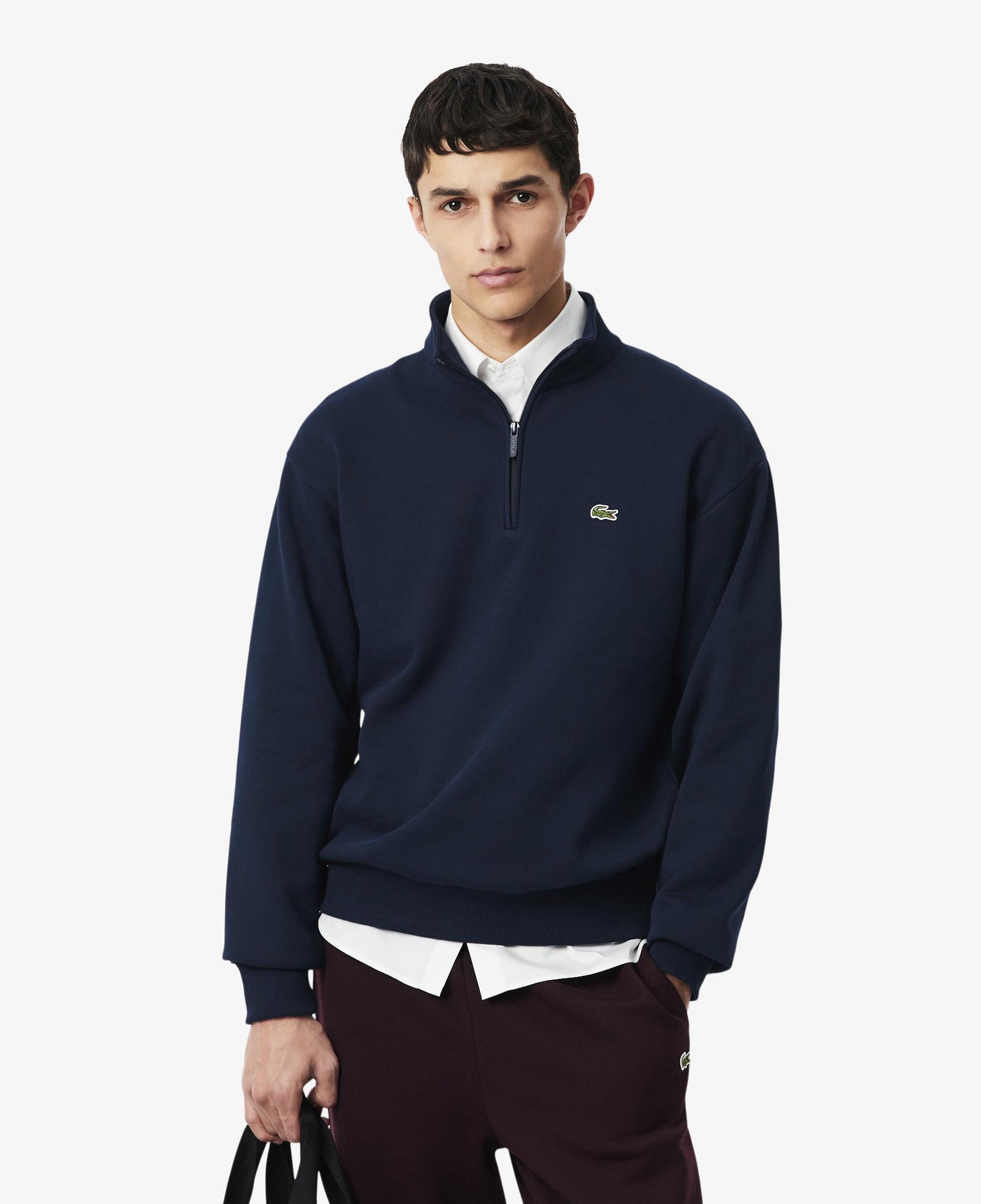 Erkek Classic Fit Yarım Fermuarlı Lacivert Sweatshirt