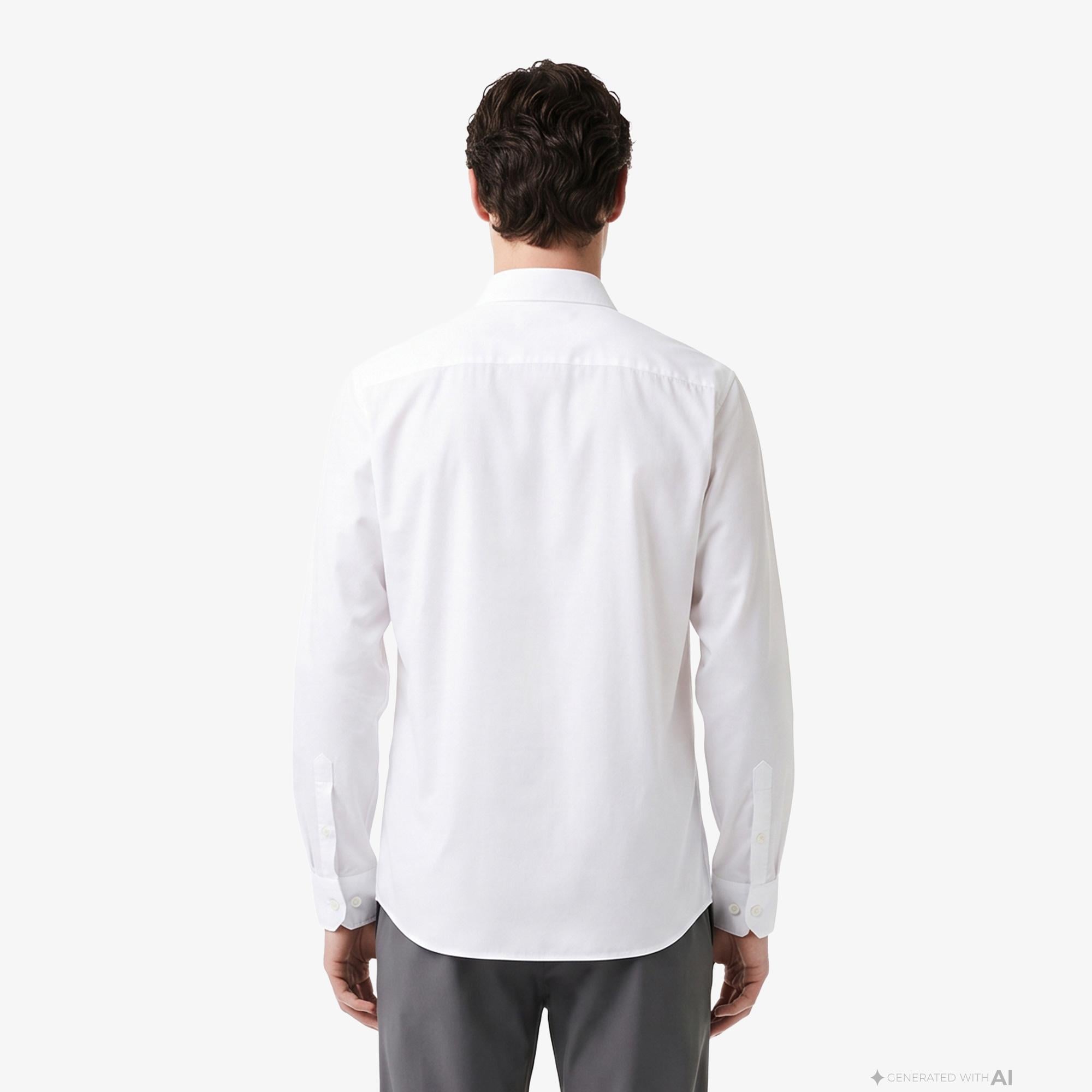 Erkek Slim Fit Beyaz Gömlek
