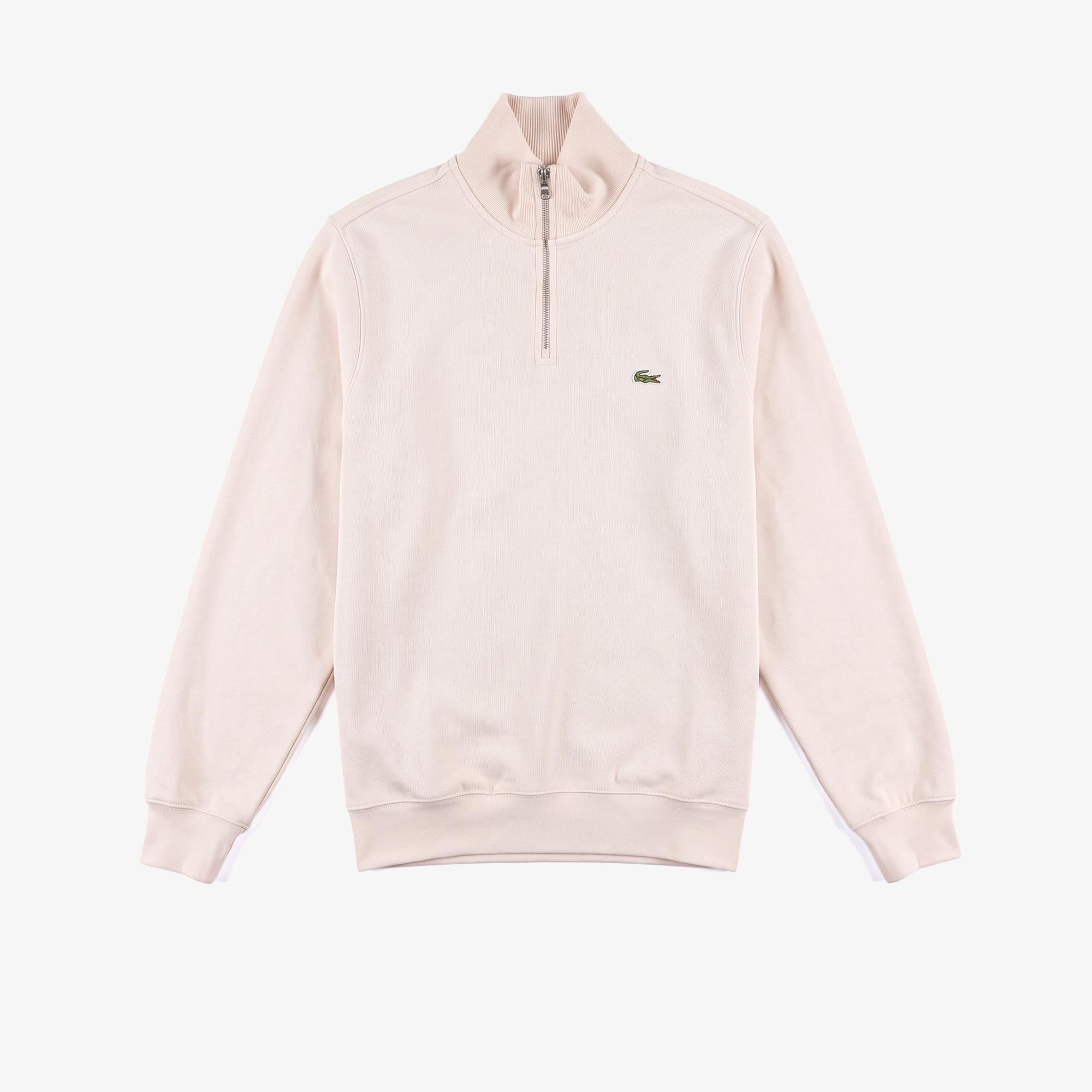 Erkek Regular Fit Yarım Fermuarlı Krem Sweatshirt