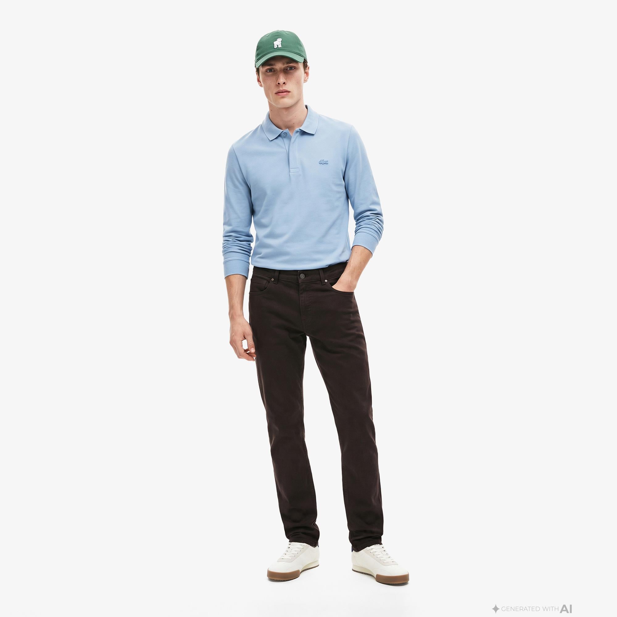 Erkek Regular Fit Uzun Kollu Gri Paris Polo