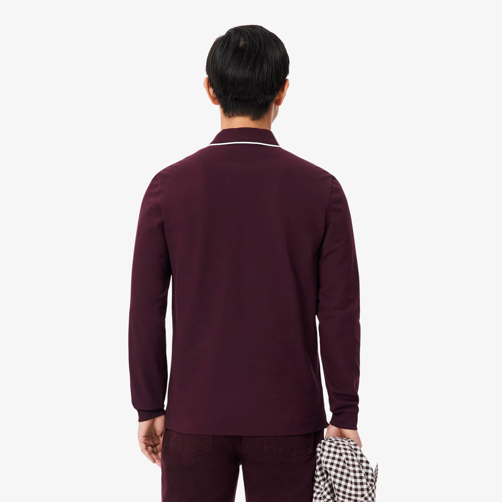 Erkek Regular Fit Uzun Kollu Bordo Paris Polo