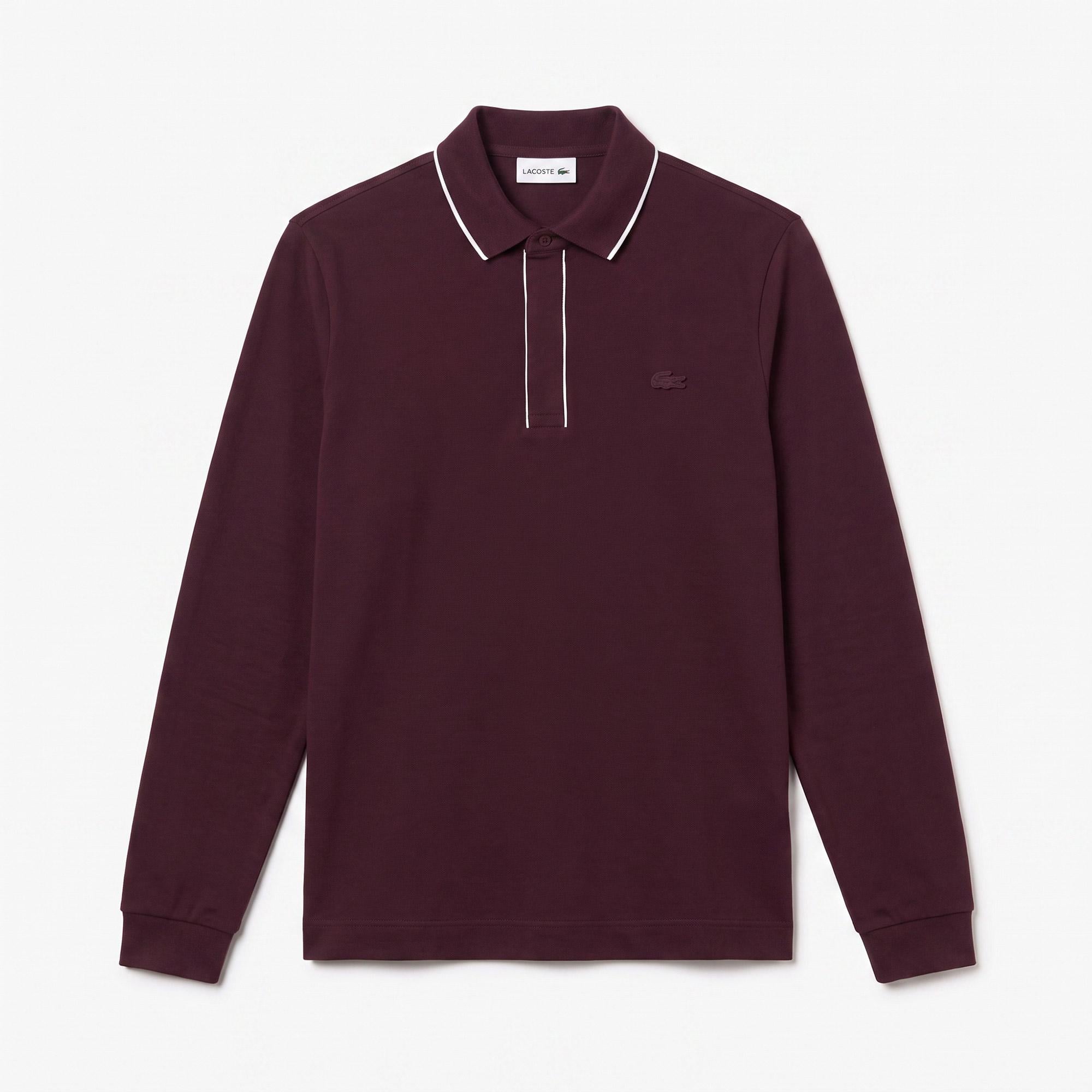 Erkek Regular Fit Uzun Kollu Bordo Paris Polo