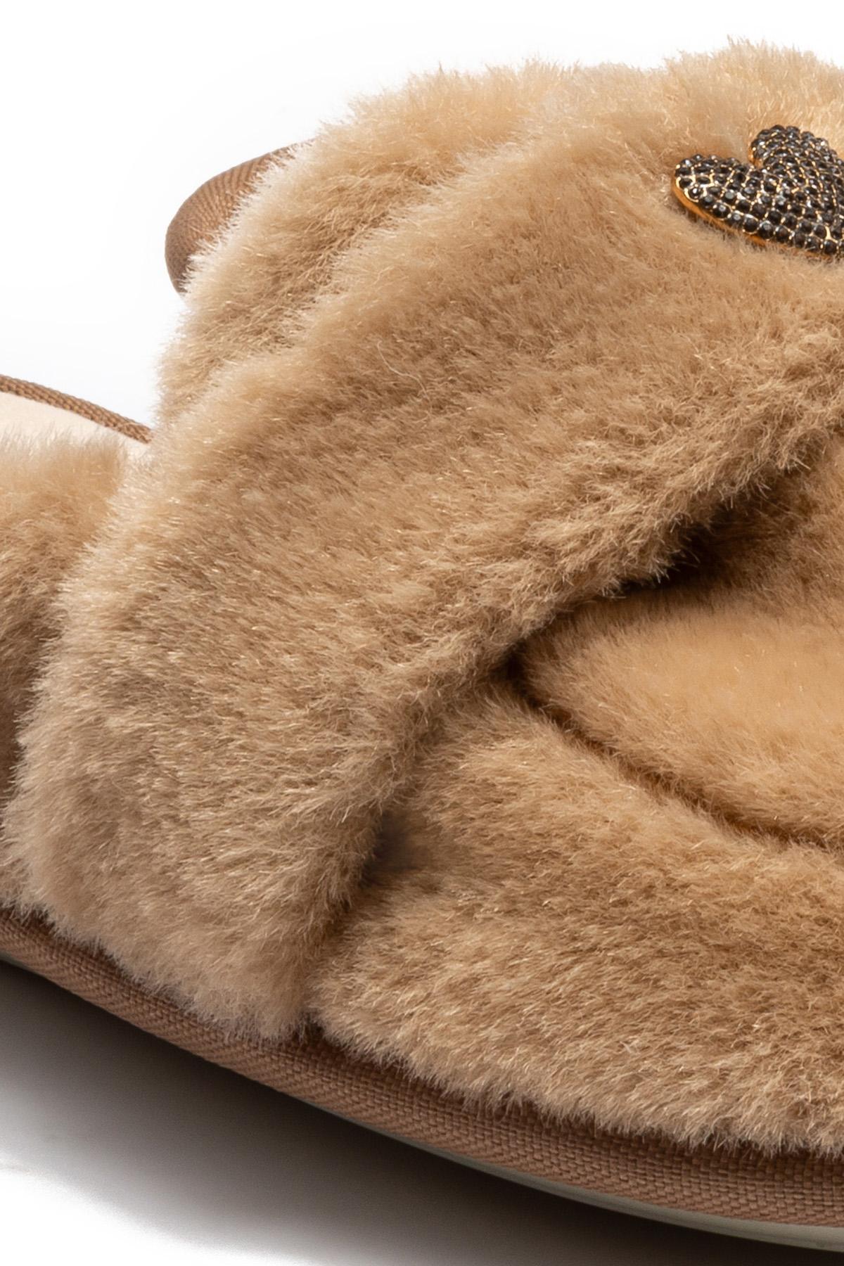 Mammy Peluş Kadın Ev Terliği Bej 37/41
