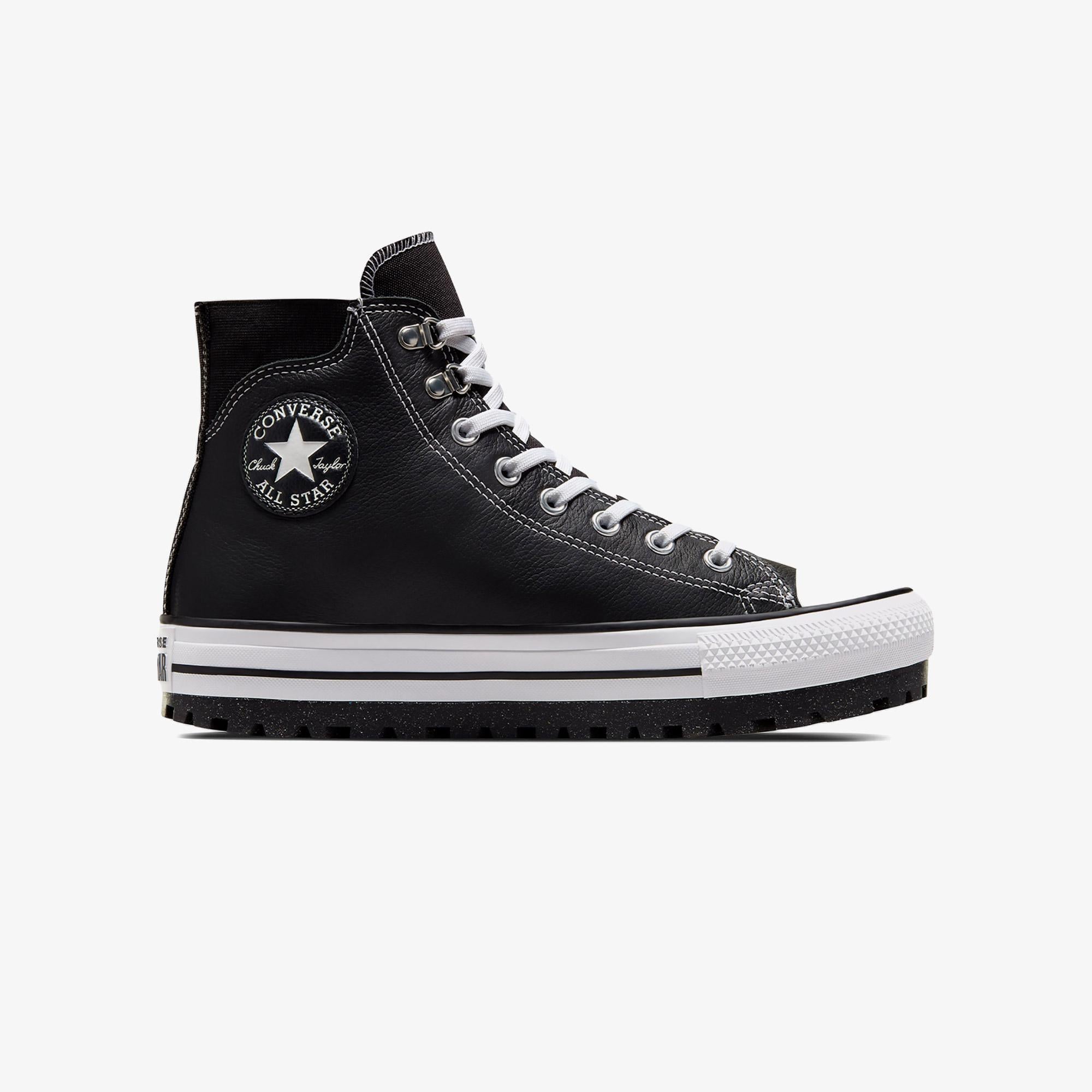 Converse Chuck Taylor All Star City Trek Unisex Siyah Deri Su Geçirmez Bot