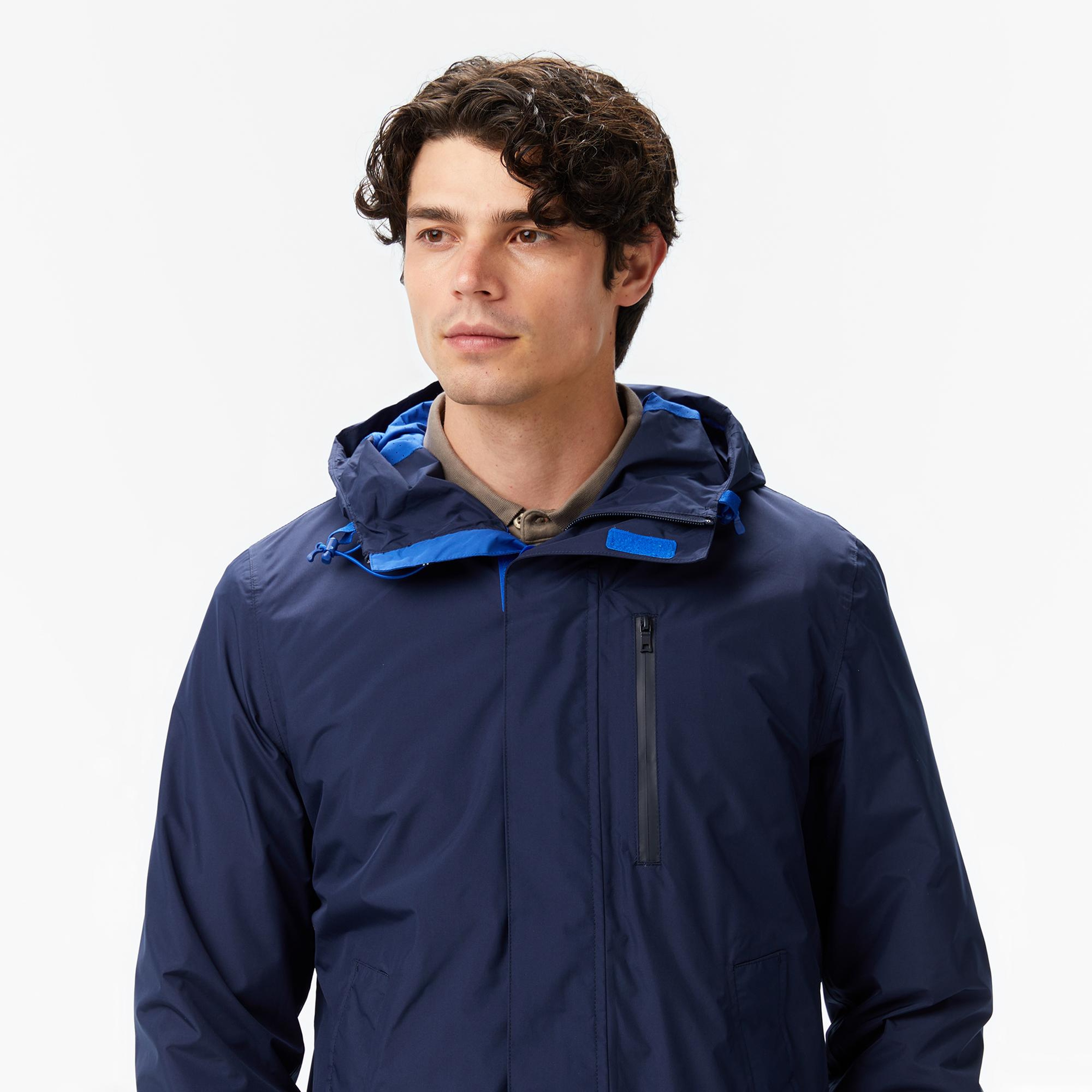 Nautica Erkek Lacivert Regular Fit Kapüşonlu Su Geçirmez Yağmurluk