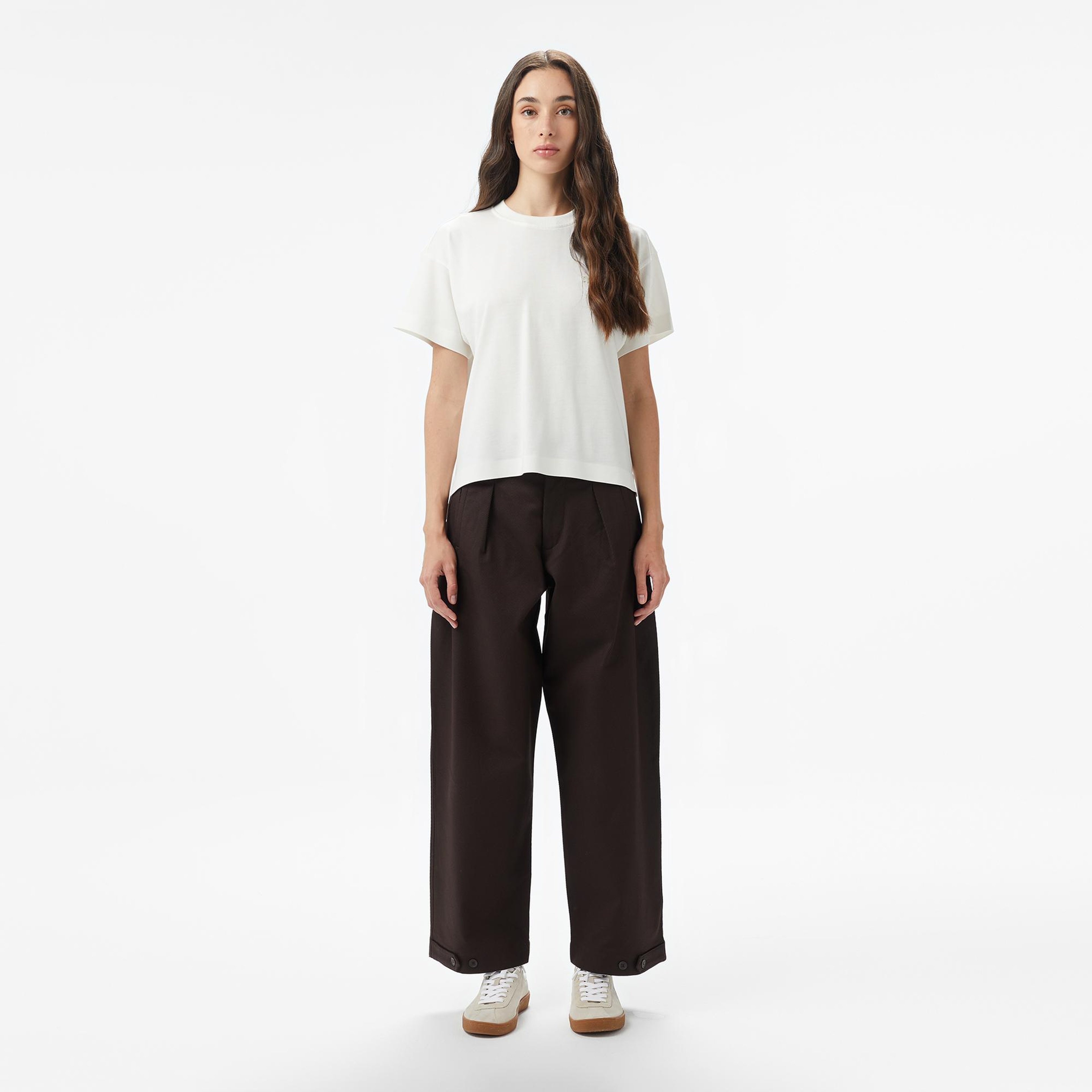 Kadın Relaxed Fit Kahverengi Chino Pantolon