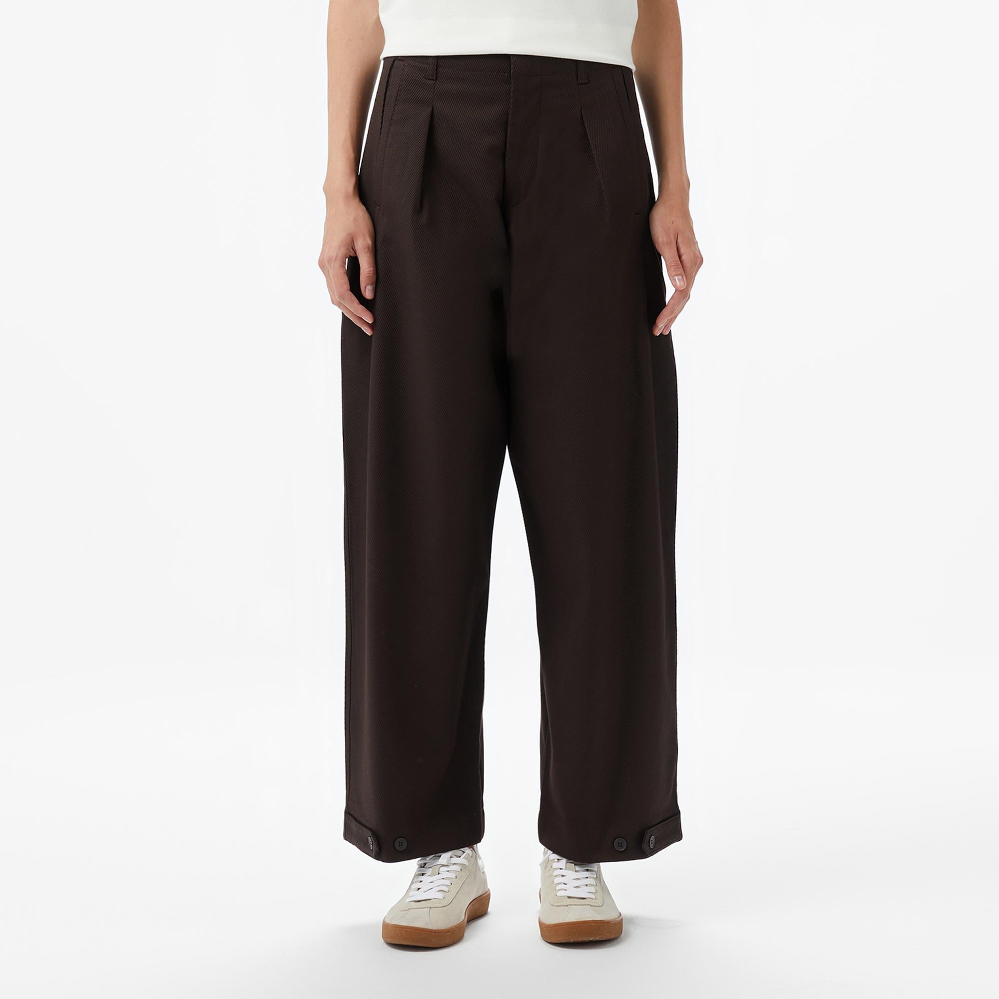 Kadın Relaxed Fit Kahverengi Chino Pantolon